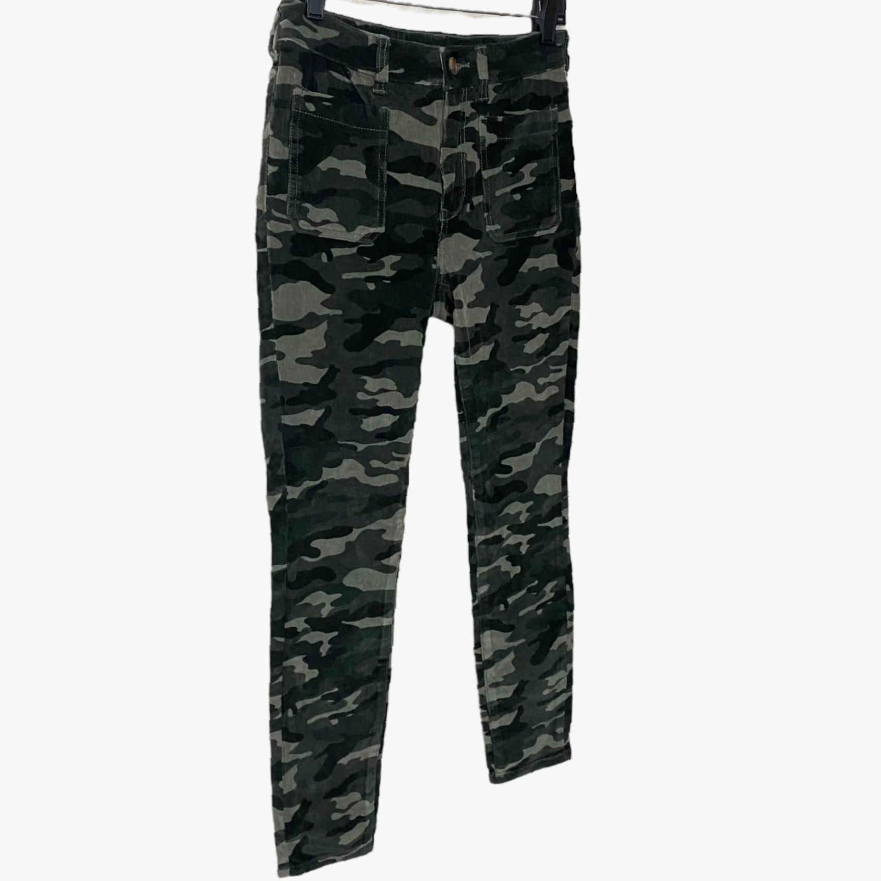 Anthropologie VINTAGE Anthropologie Pilcro Corduroy High-Rise Skinny Ankle Pants Green Camouflage Women's 27 New Size 27" / US 4 / IT 40 - 3 Thumbnail