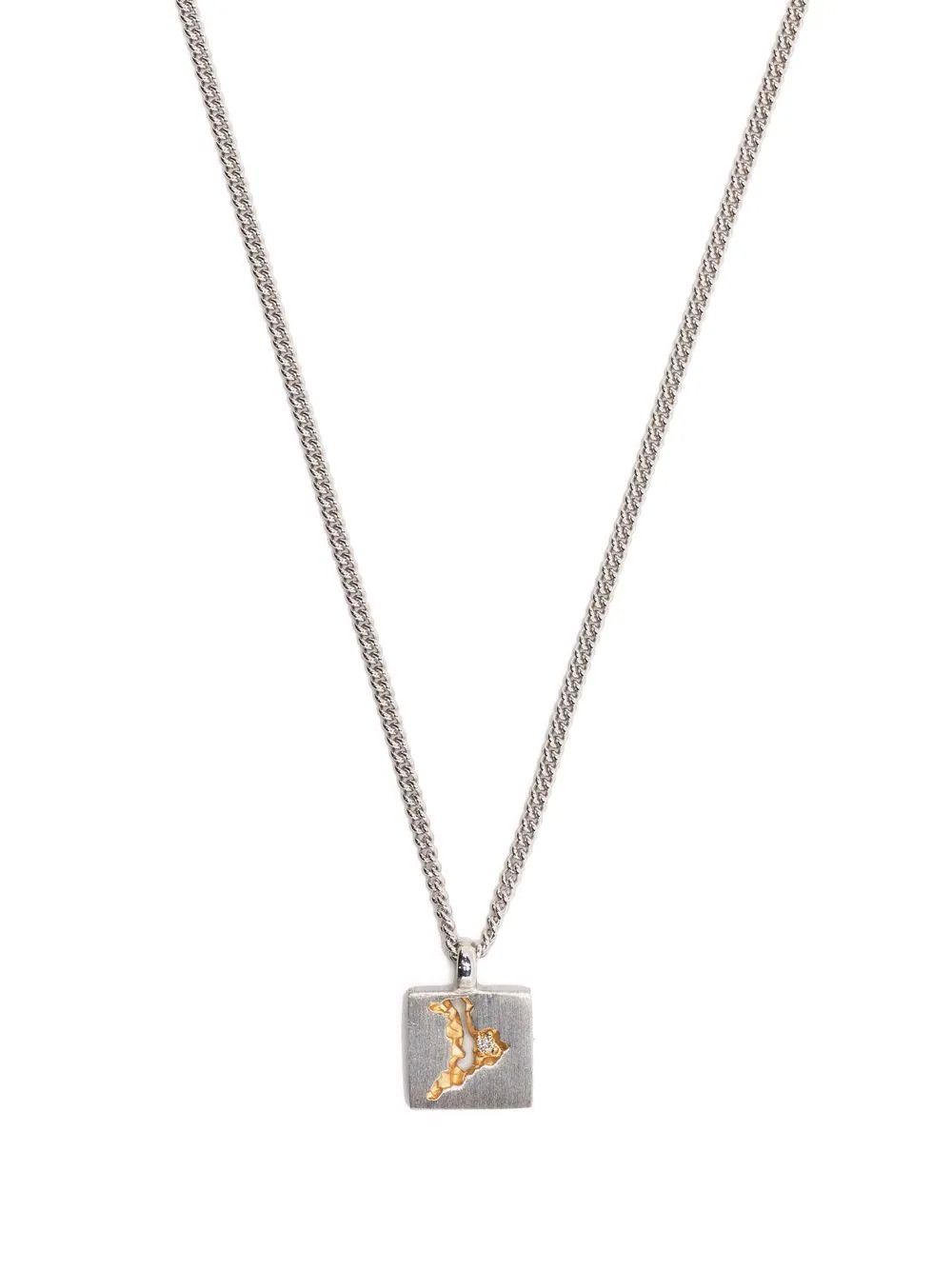 Tom Wood Necklace with mined cube diamond & 18kt gold pendant Size ONE SIZE - 4 Thumbnail