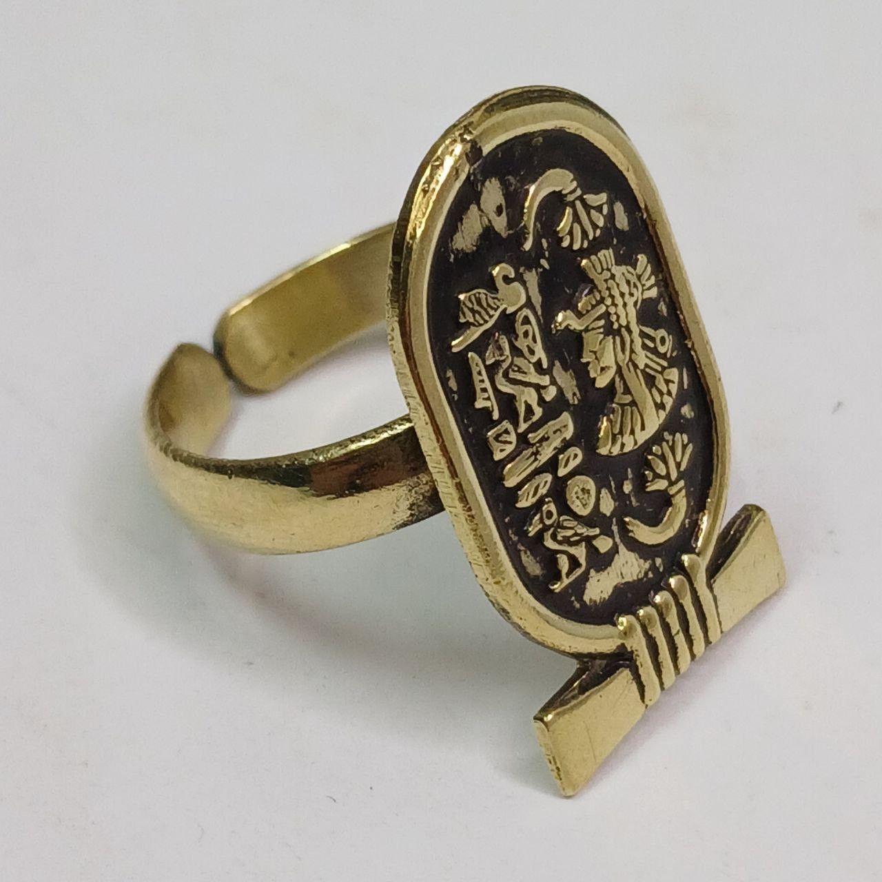 Handmade Handmade Egyptian Copper Ring with Hieroglyphic Size 8 Size ONE SIZE - 1 Thumbnail