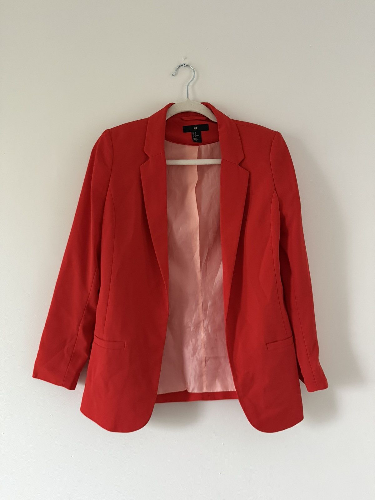 H&M Cherry Red Open Front Blazer | 90s Carolyn Bessette Inspired Size M / US 6-8 / IT 42-44 - 1 Thumbnail