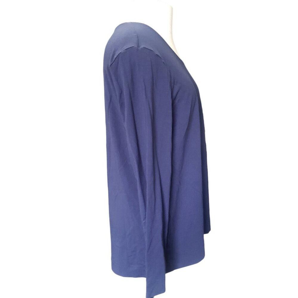 Chicos CT1524 Chico's Ultimate Long Sleeve Navy Tee L Size L / US 10 / IT 46 - 3 Thumbnail