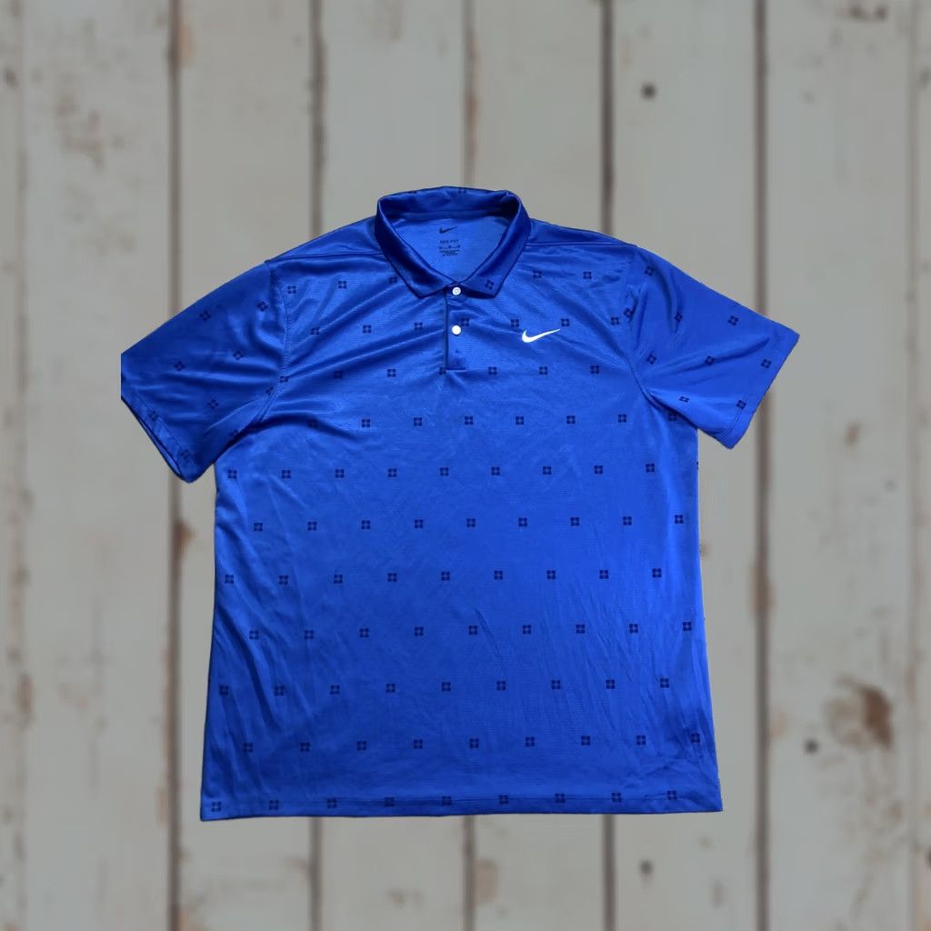 Nike Nike Dri-FIT Polo Shirt Mens XL Blue Geometric Golf Short Sleeve Performance Size US XL / EU 56 / 4 - 1 Thumbnail