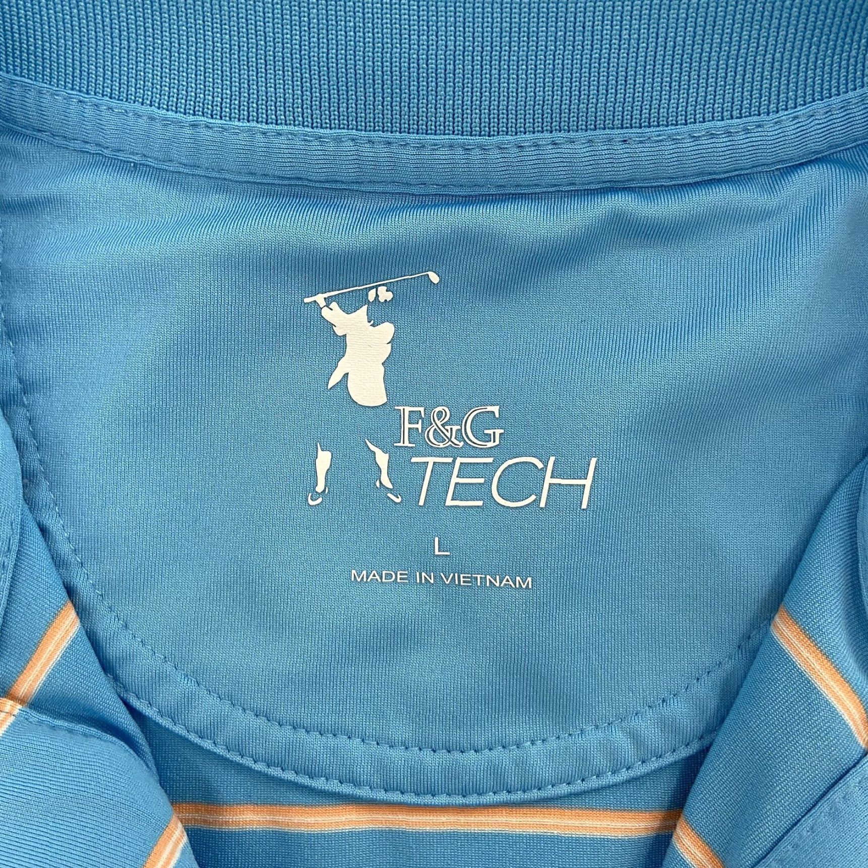 Vintage F&G Tech Polo Shirt Adult Large Blue Golf Lightweight Stretch Striped Logo Mens L Size US L / EU 52-54 / 3 - 5 Thumbnail