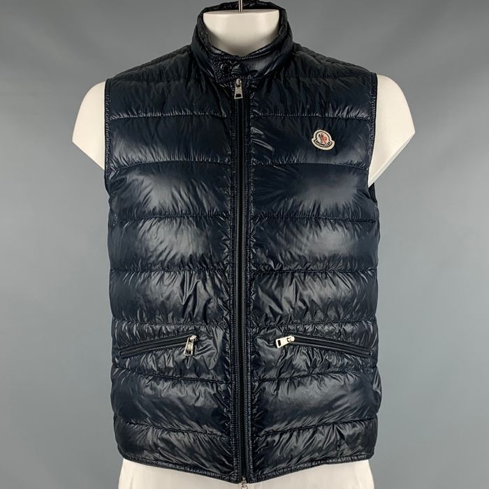 Moncler Navy Quilted Nylon Zip Up Vest | Grailed