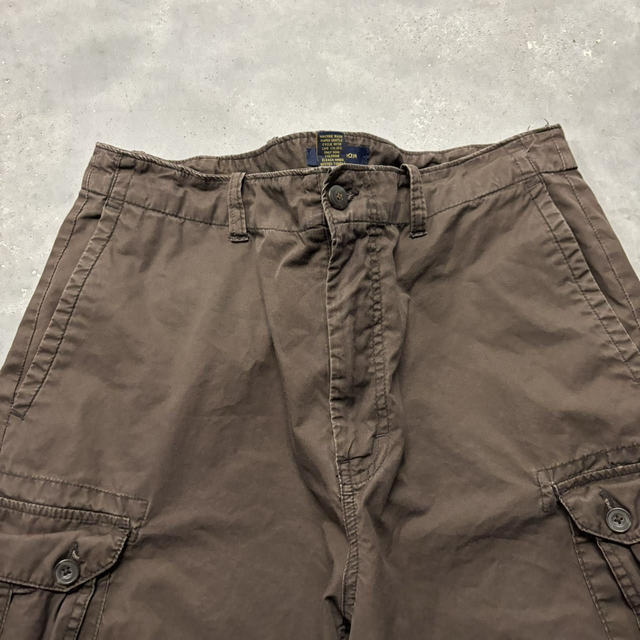 Japanese Brand × Vintage Crazy Vintage Y2K/2000s Baggy Brown Skater Cargo Shorts! Size US 36 / EU 52 - 2 Thumbnail