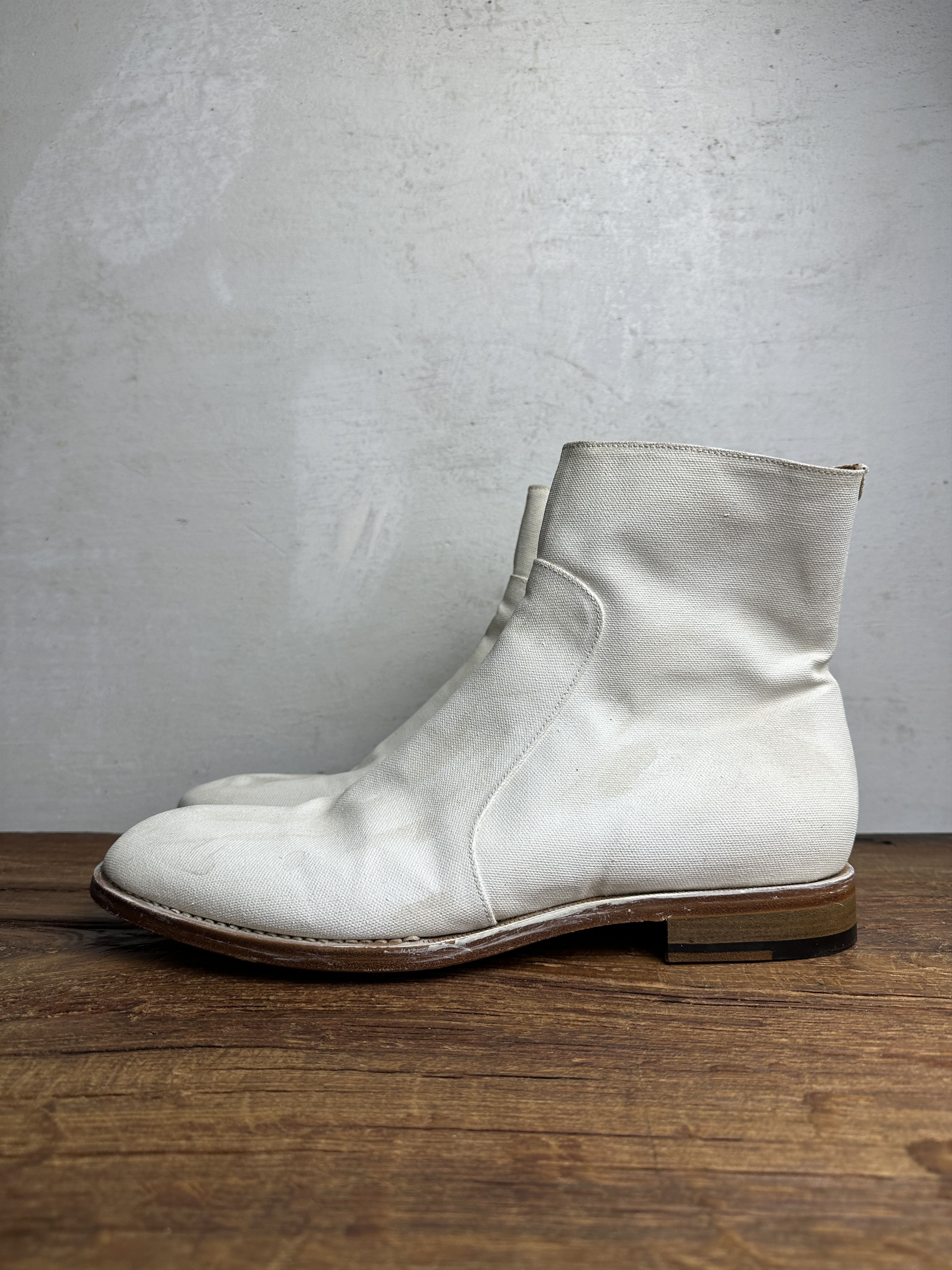 Maison Margiela SS07 Martin Margiela 22 White Painted Canvas Boots Size US 9.5 / EU 42-43 - 3 Thumbnail
