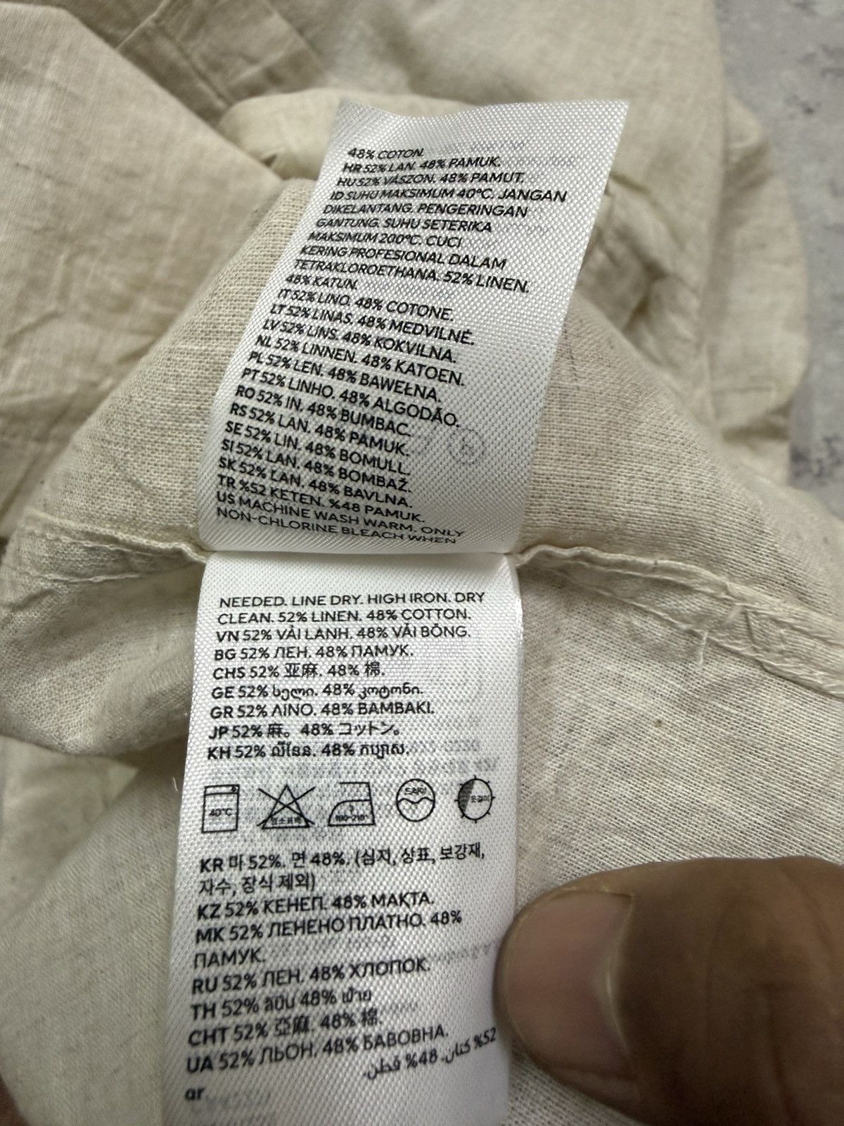 H&M H&M Open Colar Button Up Linen Shirt Size US L / EU 52-54 / 3 - 8 Thumbnail