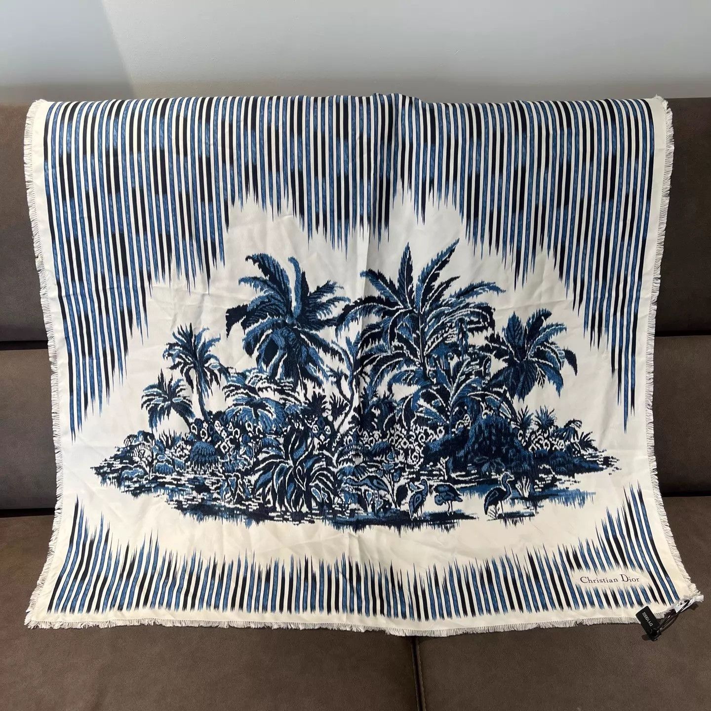 Dior DIOR Coconut Tree Pattern Silk Scarf - New Size ONE SIZE - 1 Thumbnail