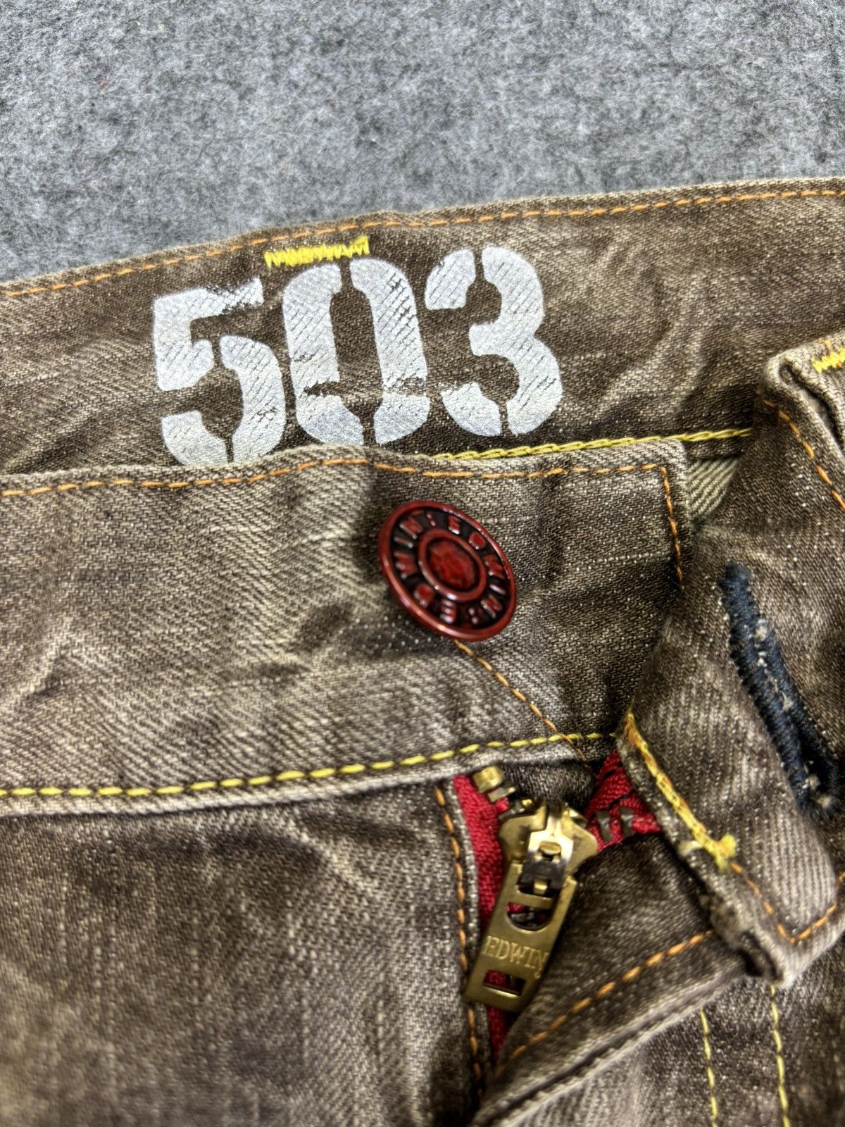 Edwin 💥Raw Fades💥Flare Edwin 503 Explosion Style Fades Denim K25 Size US 34 / EU 50 - 6 Thumbnail