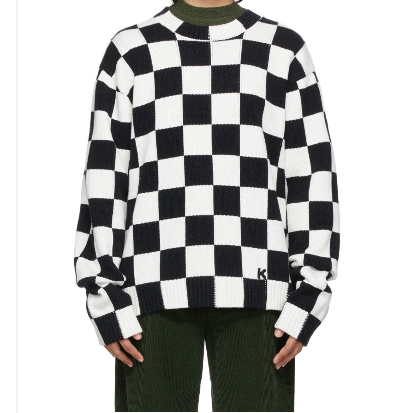 Kenzo Kenzo Black & White Check Sweater Size XL Size US XL / EU 56 / 4 - 1 Thumbnail