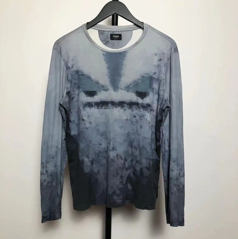 Fendi Fendi Color Block Cotton Long Sleeve T-Shirt 0089 Size US M / EU 48-50 / 2 - 1 Thumbnail