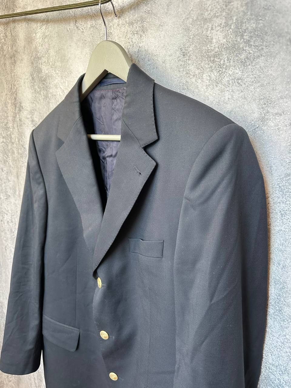 Burberry × Vintage BURBERRY London Blazer Super 100's Wool Gold Buttons Size 44R - 6 Thumbnail