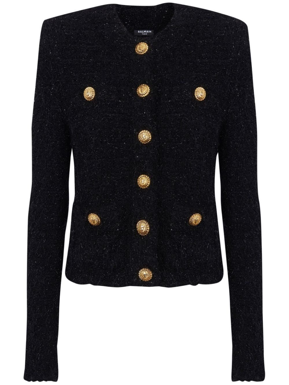 Balmain BUTTONED TWEED SHORT JACKET Size S / US 4 / IT 40 - 1 Thumbnail