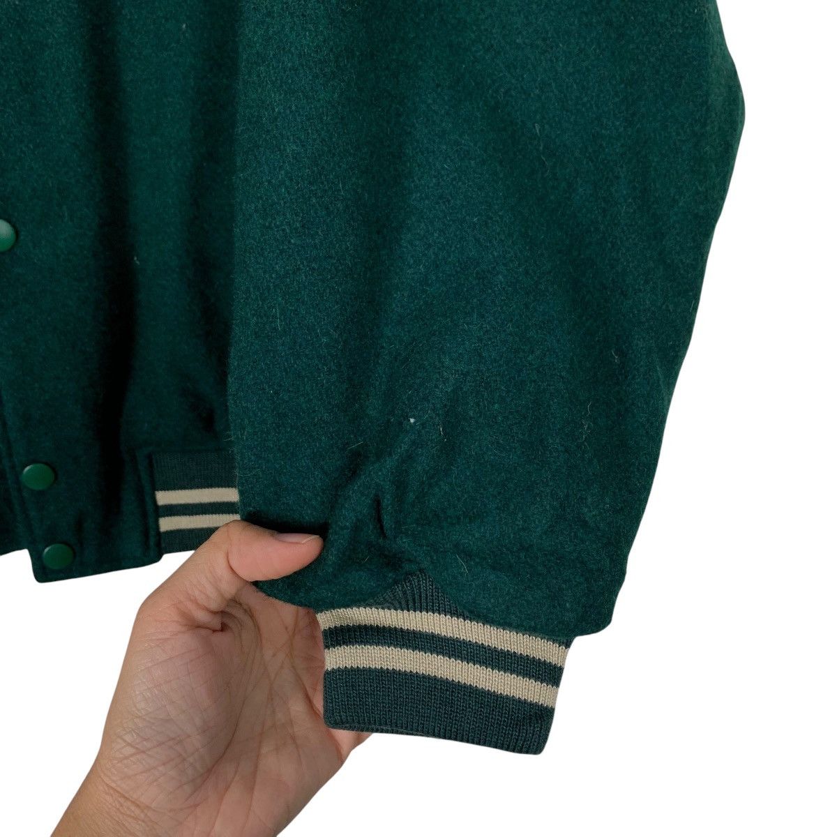 Japanese Brand PROJACK CLUB PREVALENT Green Wool Varsity Jacket #2148-C95 Size US S / EU 44-46 / 1 - 13 Thumbnail