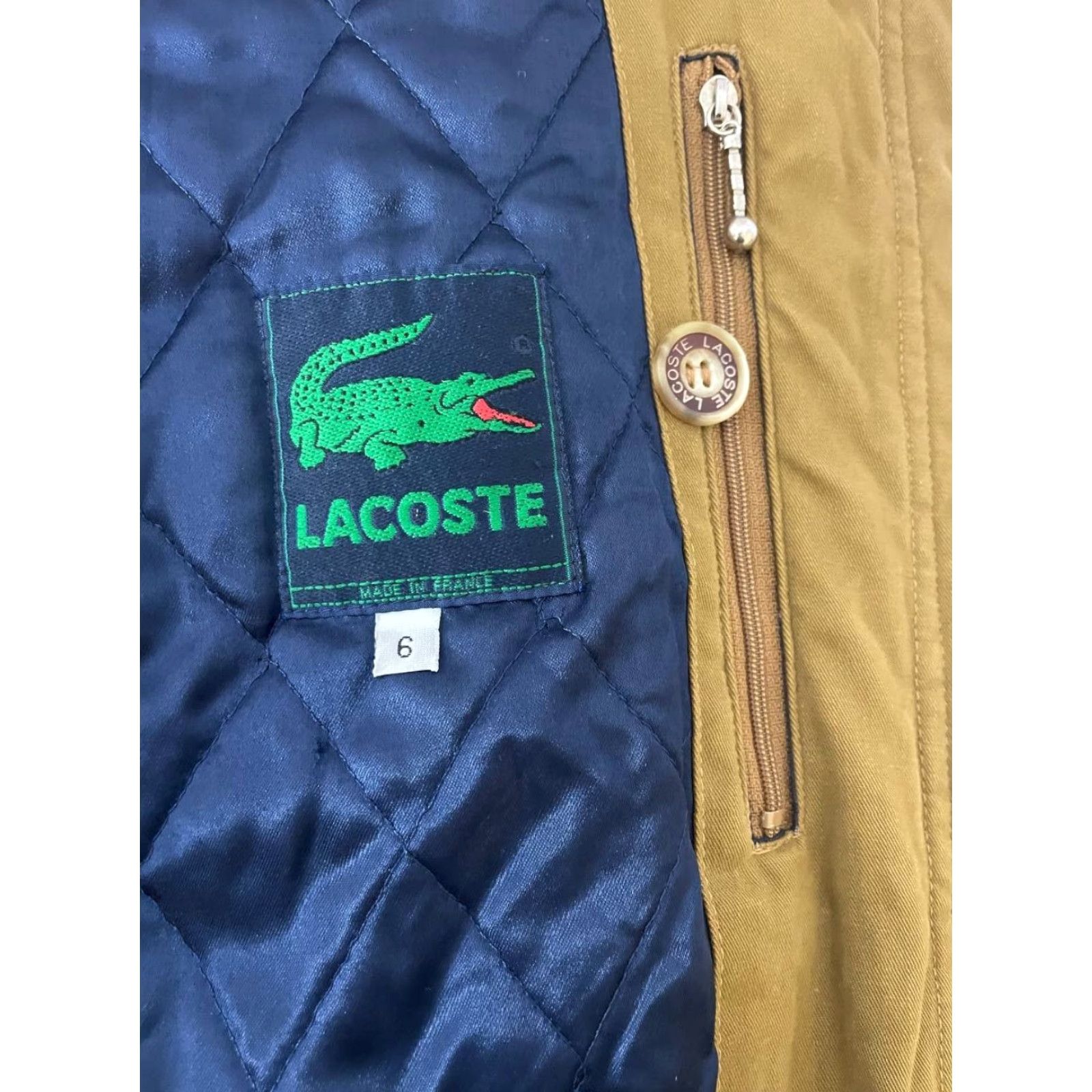 Lacoste Lacoste Jacket Mens Regular Size 6 Beige Cotton Full Zip Mid-Length Winter Warm Long Sleeve Sports Outdoor Regular Mens Beige Lacoste Jacket Size US S / EU 44-46 / 1 - 3 Thumbnail