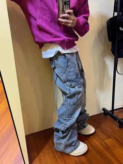 Japanese Brand Street wash hip hop style micro flare jeans Size US 32 / EU 48 - 4 Thumbnail
