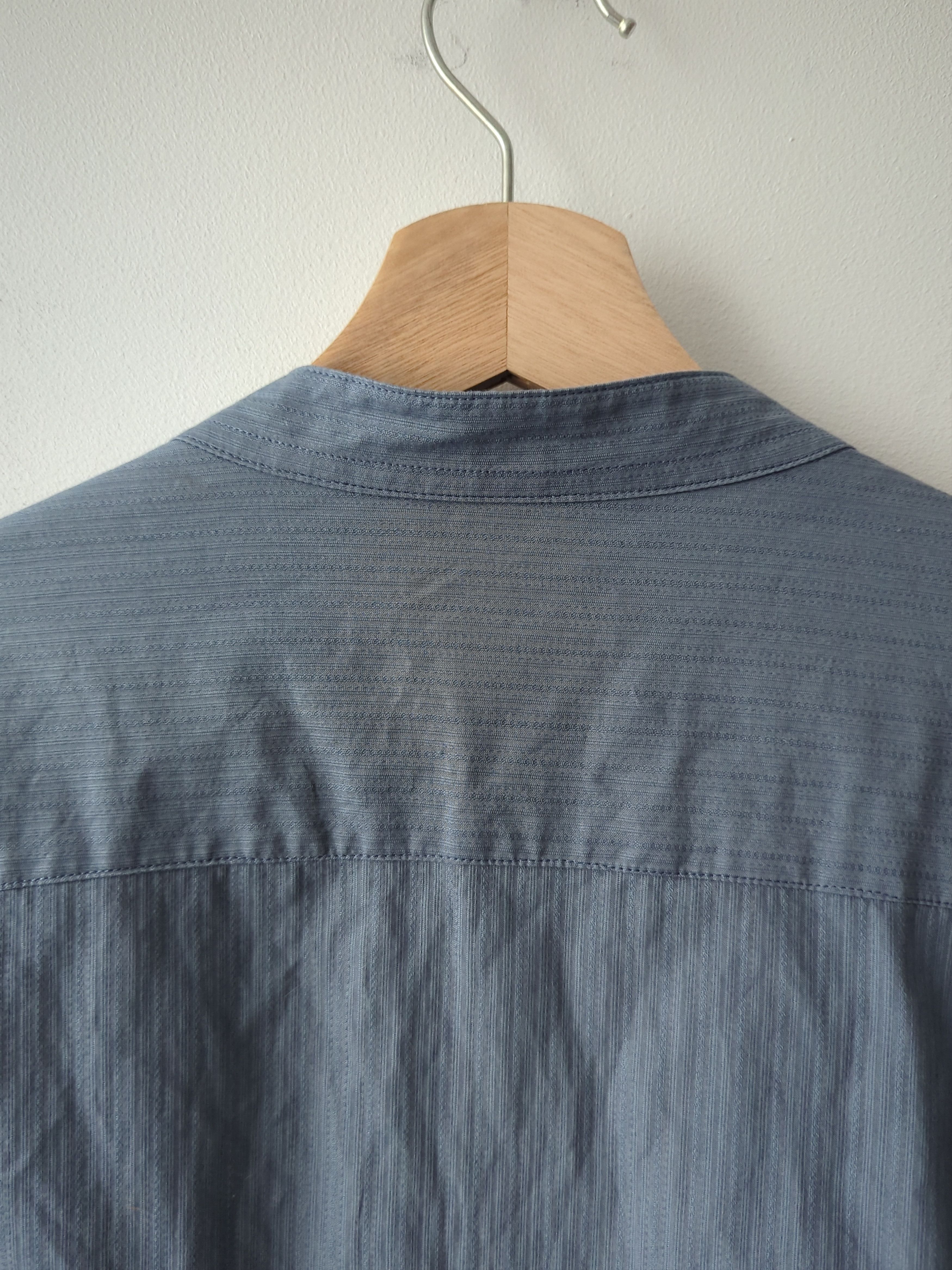 Eddie Bauer Eddie Bauer Textured Cotton Mandarin Collar Shirt Blue Size US XXL / EU 58 / 5 - 10 Thumbnail