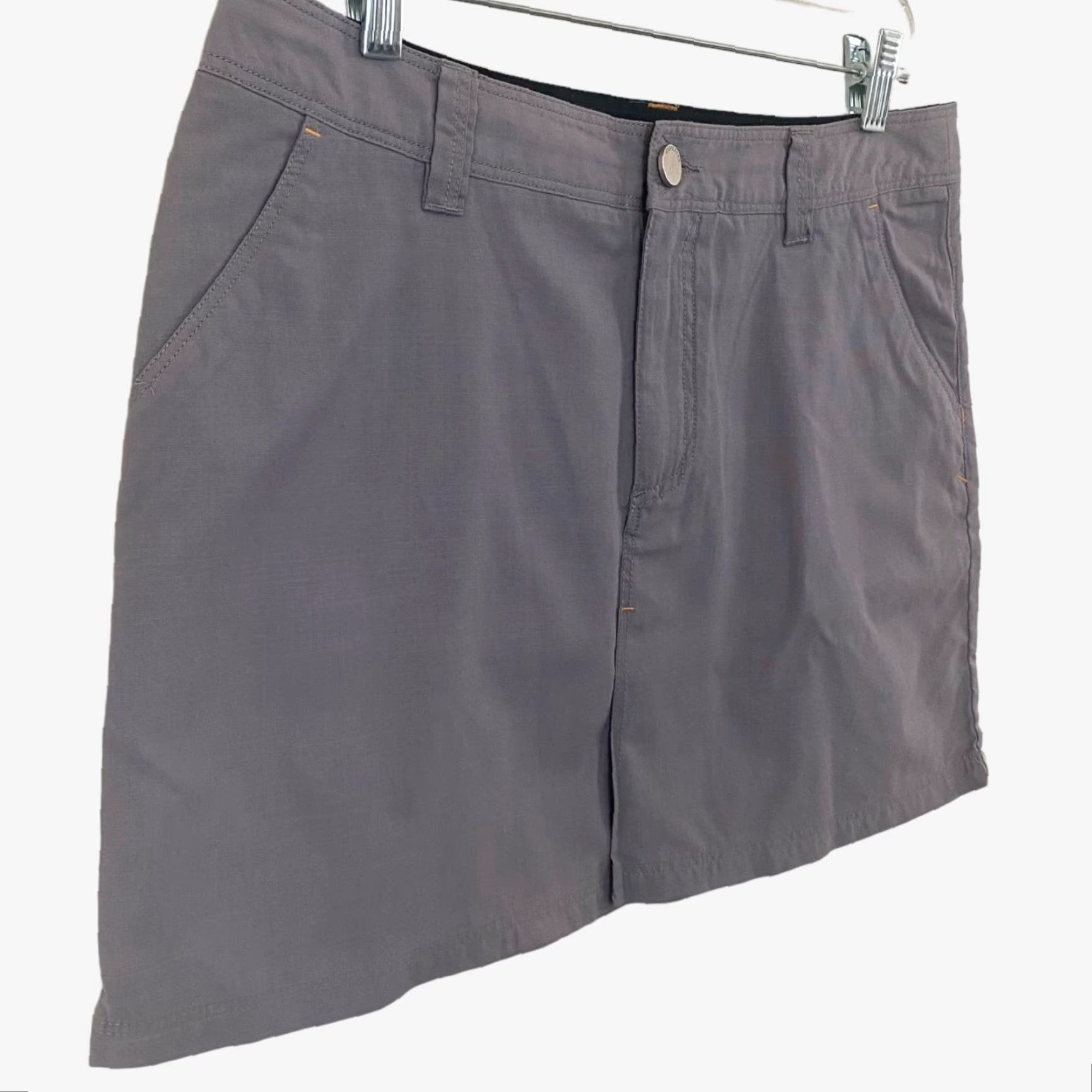 Icebreaker Icebreaker Merino Destiny Mini Skirt Gray Women's Size 29 Hiking Outdoors Skirt Mini Waist 16" Length 15" Pockets Lightweight Cotton Wool Blend Size 29" - 2 Thumbnail