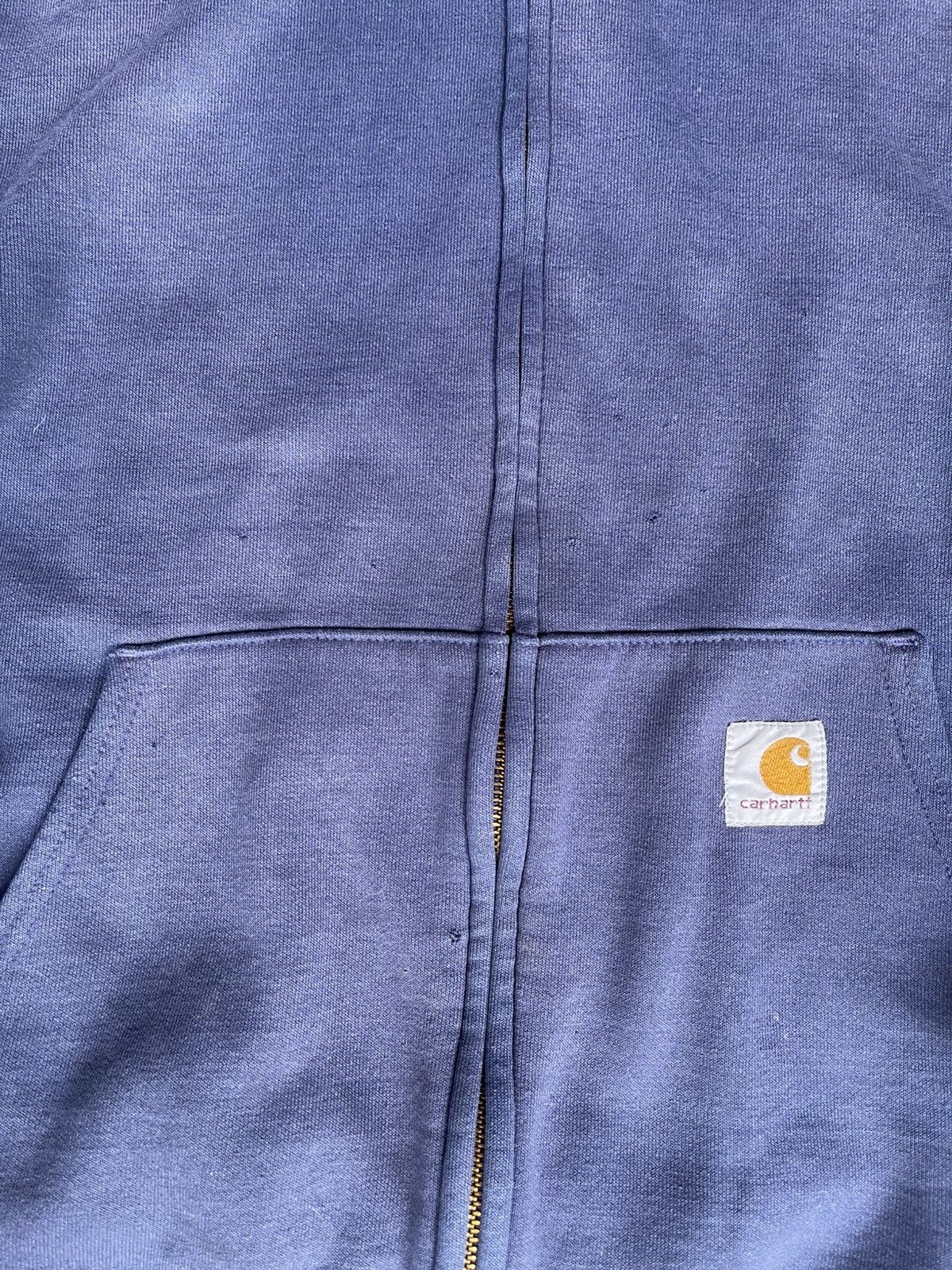 Carhartt Vintage 90s Carhartt Faded Navy Zip Up Hoodie Size US L / EU 52-54 / 3 - 3 Thumbnail
