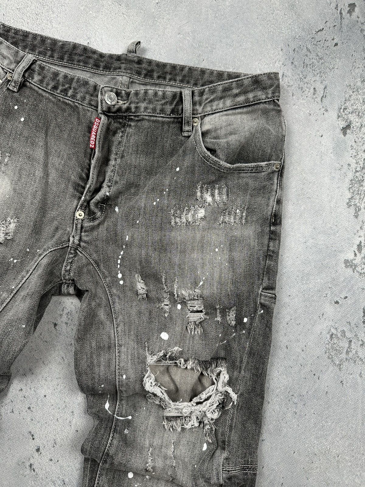 Dsquared2 Dsquared2 1964 Skater Jean Grey Denim Jeans Paint Splatter Size US 34 / EU 50 - 12 Thumbnail