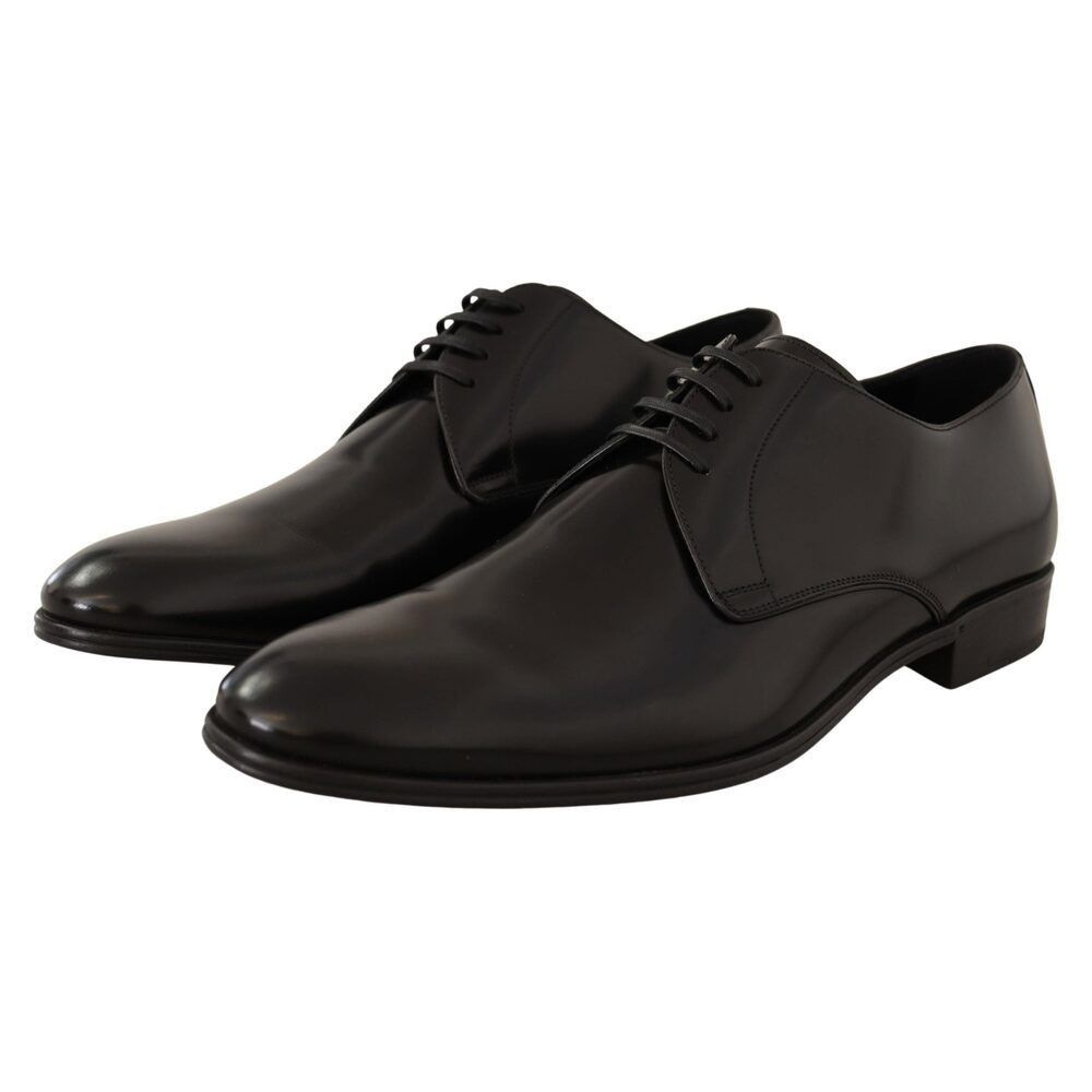 Dolce & Gabbana Dolce & Gabbana Elegant Black Leather Derby Shoes Size US 6 / EU 39 - 2 Thumbnail