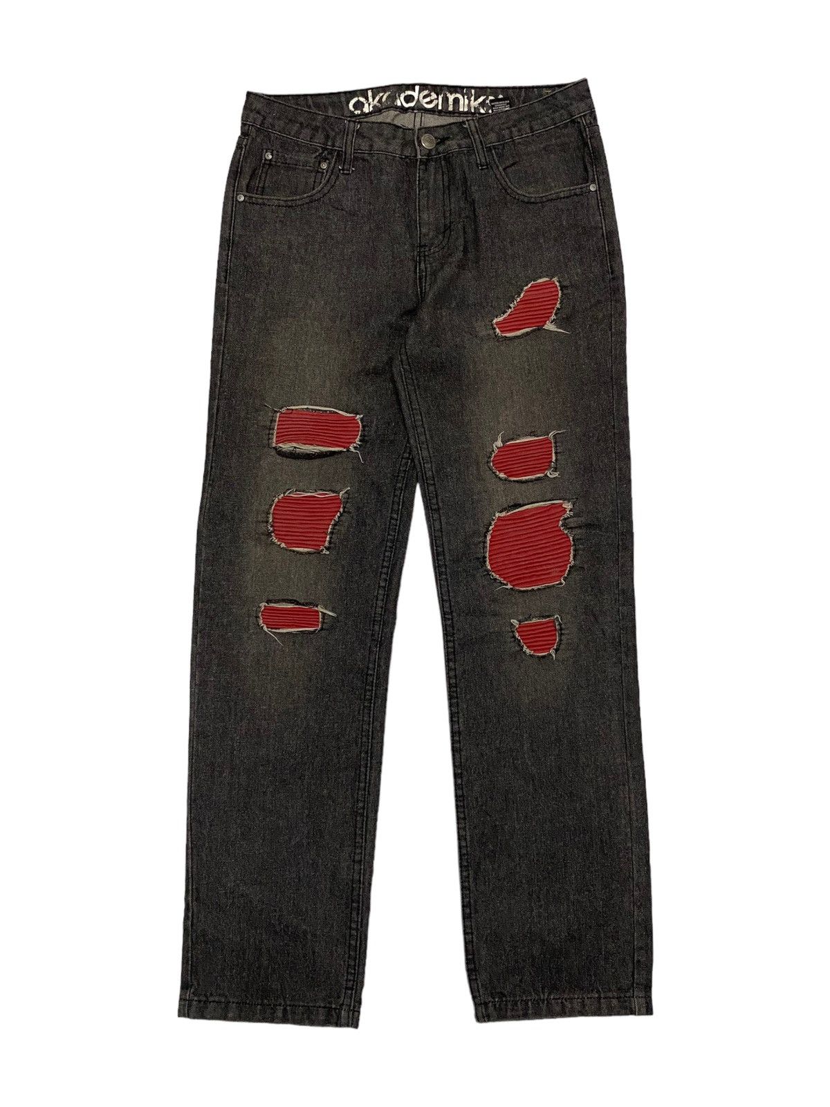 GOSTAR DE FUGA Akademiks Jeans Design Pading Red for Biker Rider Size US 32 / EU 48 - 2 Thumbnail