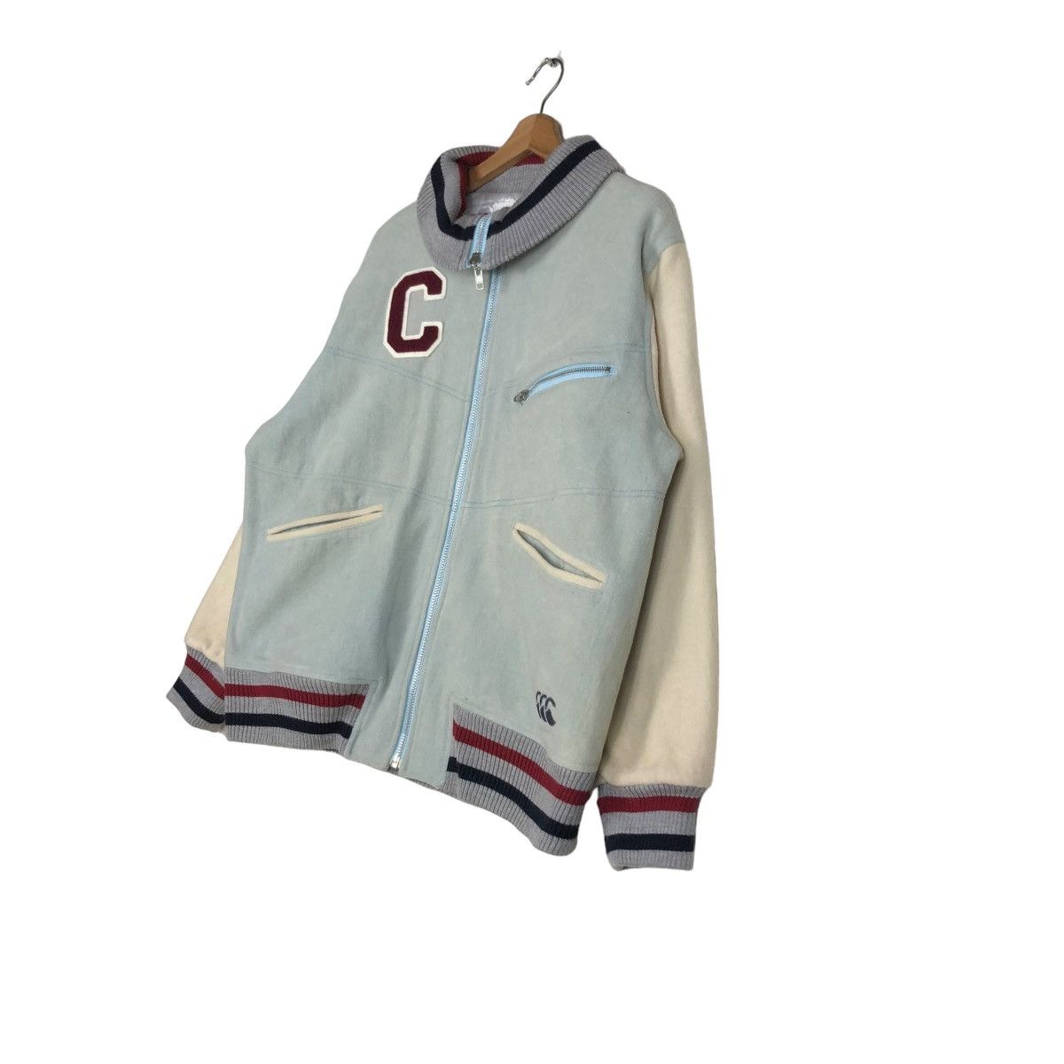 Canterbury of New Zealand 🔥VINTAGE WOOL BOMBER JACKET CANTERBURY BIG LOGO SPELL OUT Size US L / EU 52-54 / 3 - 4 Thumbnail