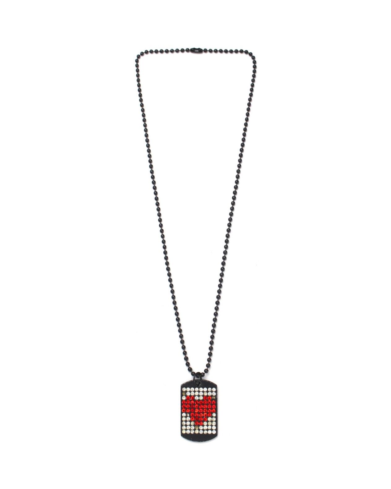 Vintage 2000S JAPANESE MADE BLACK HEARTBEAT DOG TAG NECKLACE Size ONE SIZE - 3 Thumbnail