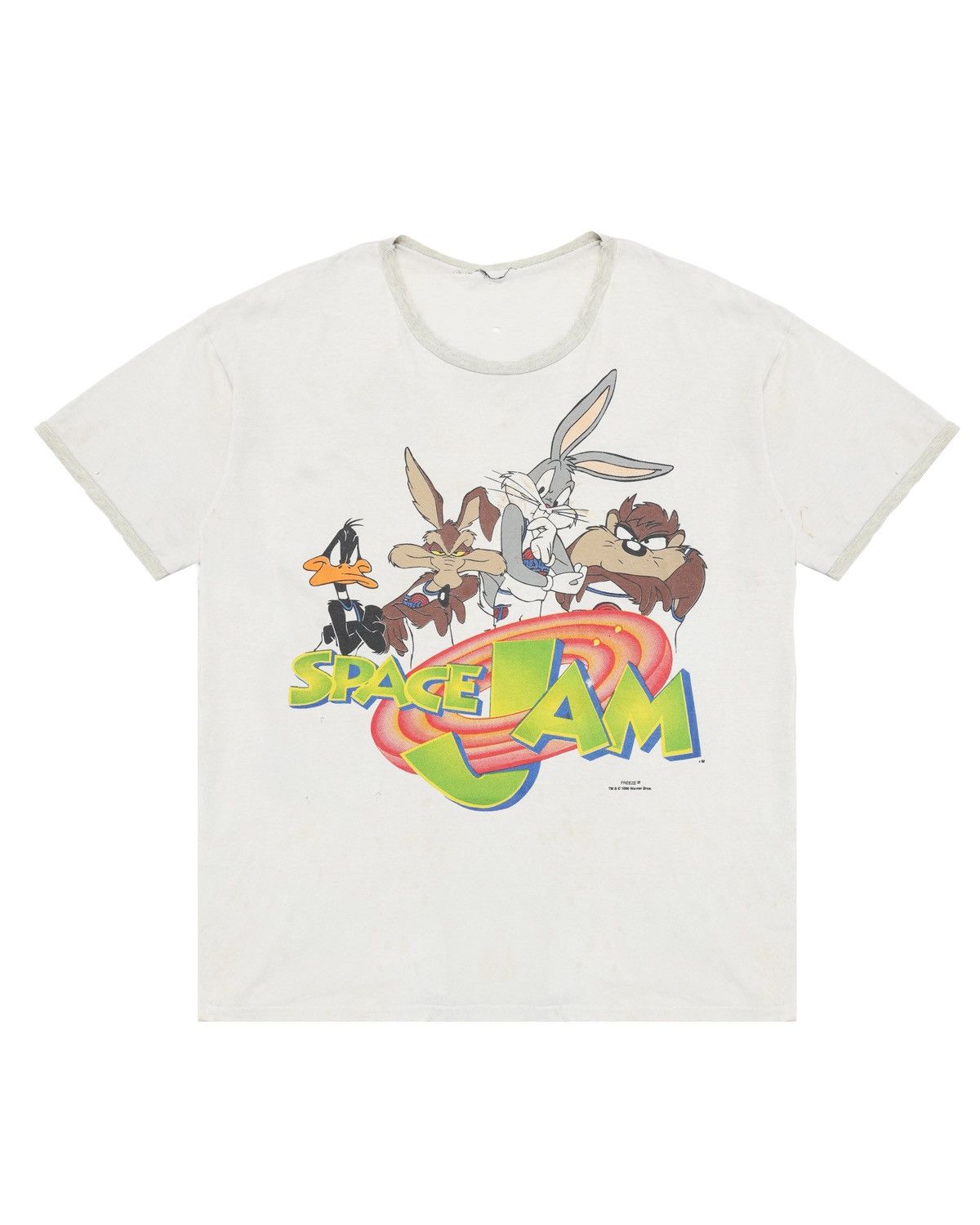 Vintage Trashed Space Jam 1996 T-Shirt (Warner Bros / Freeze tag) Size US L / EU 52-54 / 3 - 1 Thumbnail