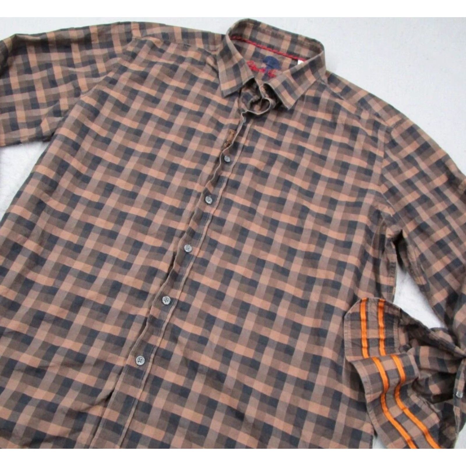 Robert Graham VINTAGE Robert Graham Dress Shirt Men XL Brown Long Sleeve Button Up Geometric Classic Casual Business Wedding Art City Retro Designer 100% Cotton Size US XL / EU 56 / 4 - 2 Thumbnail