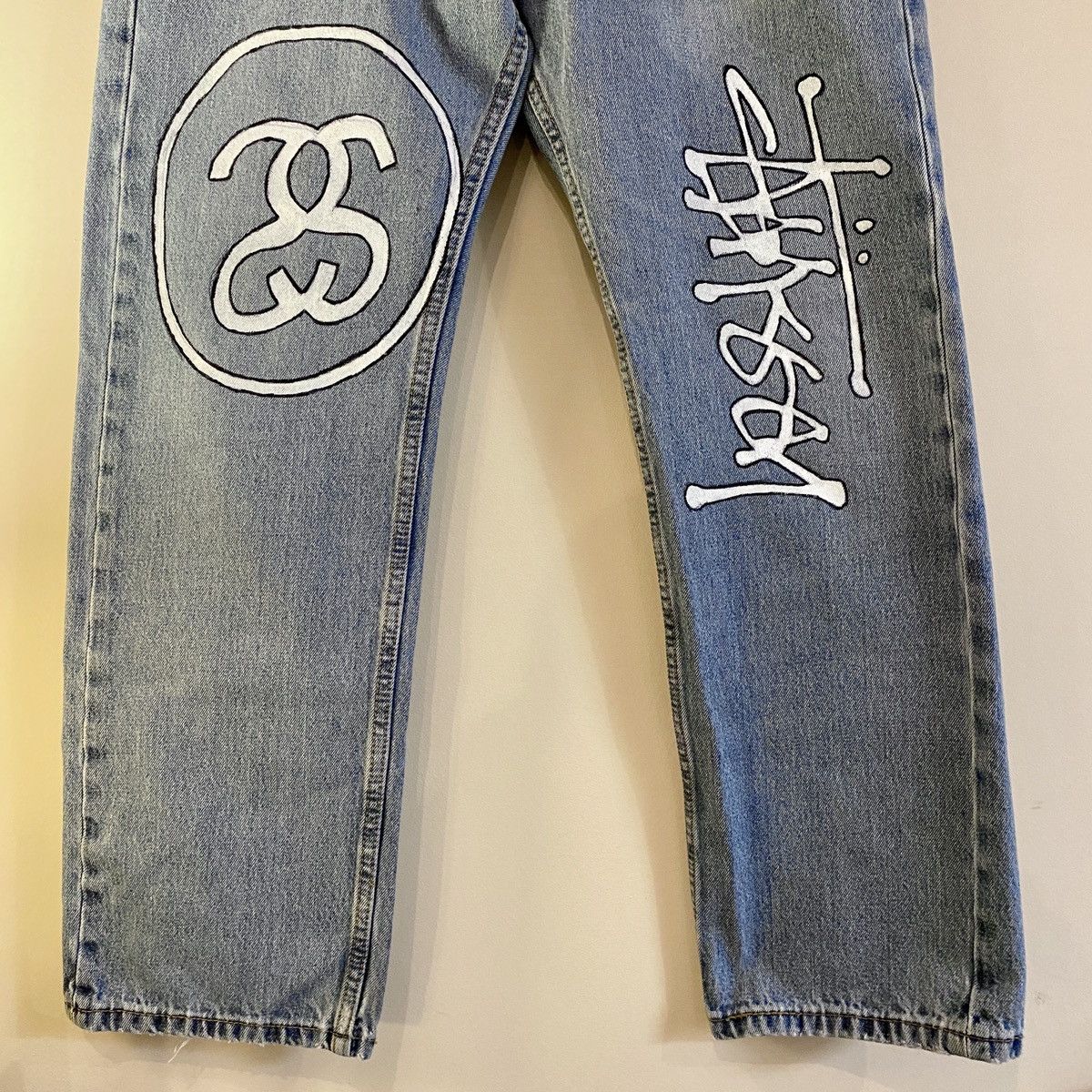 Levi's Custom Painted Levis Stussy Denim Jeans Size US 33 - 5 Thumbnail