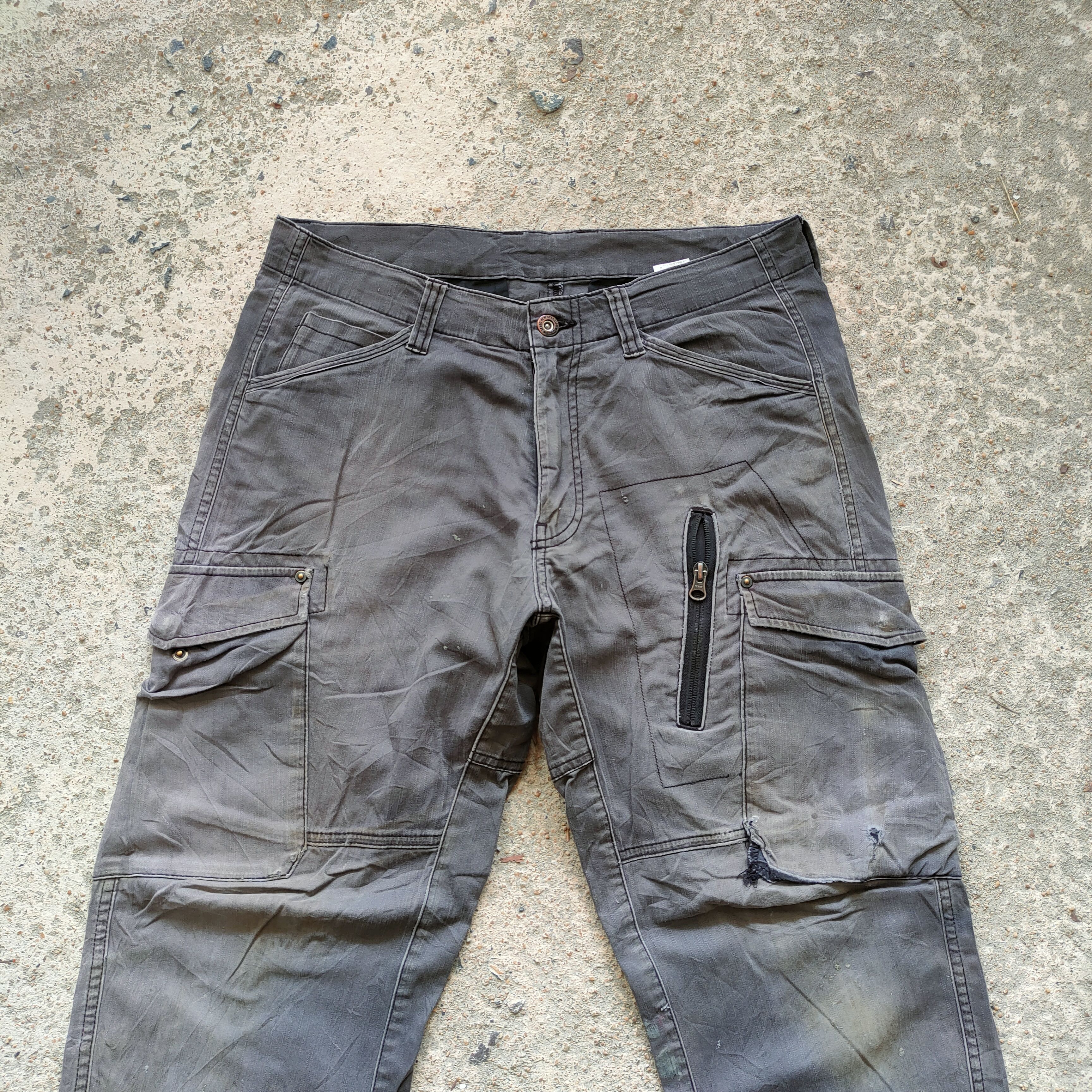 Japanese Brand × Vintage VINTAGE GENBA FADED DISTRESSED CARGO PANTS Size US 32 / EU 48 - 2 Thumbnail