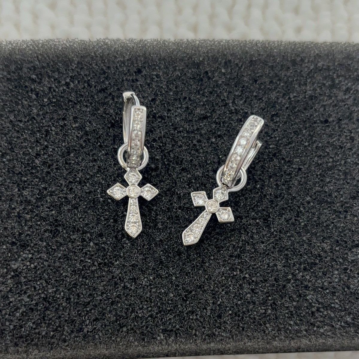 Other CZ Cross Dangle Drop Earrings for Men Women Size ONE SIZE - 2 Thumbnail