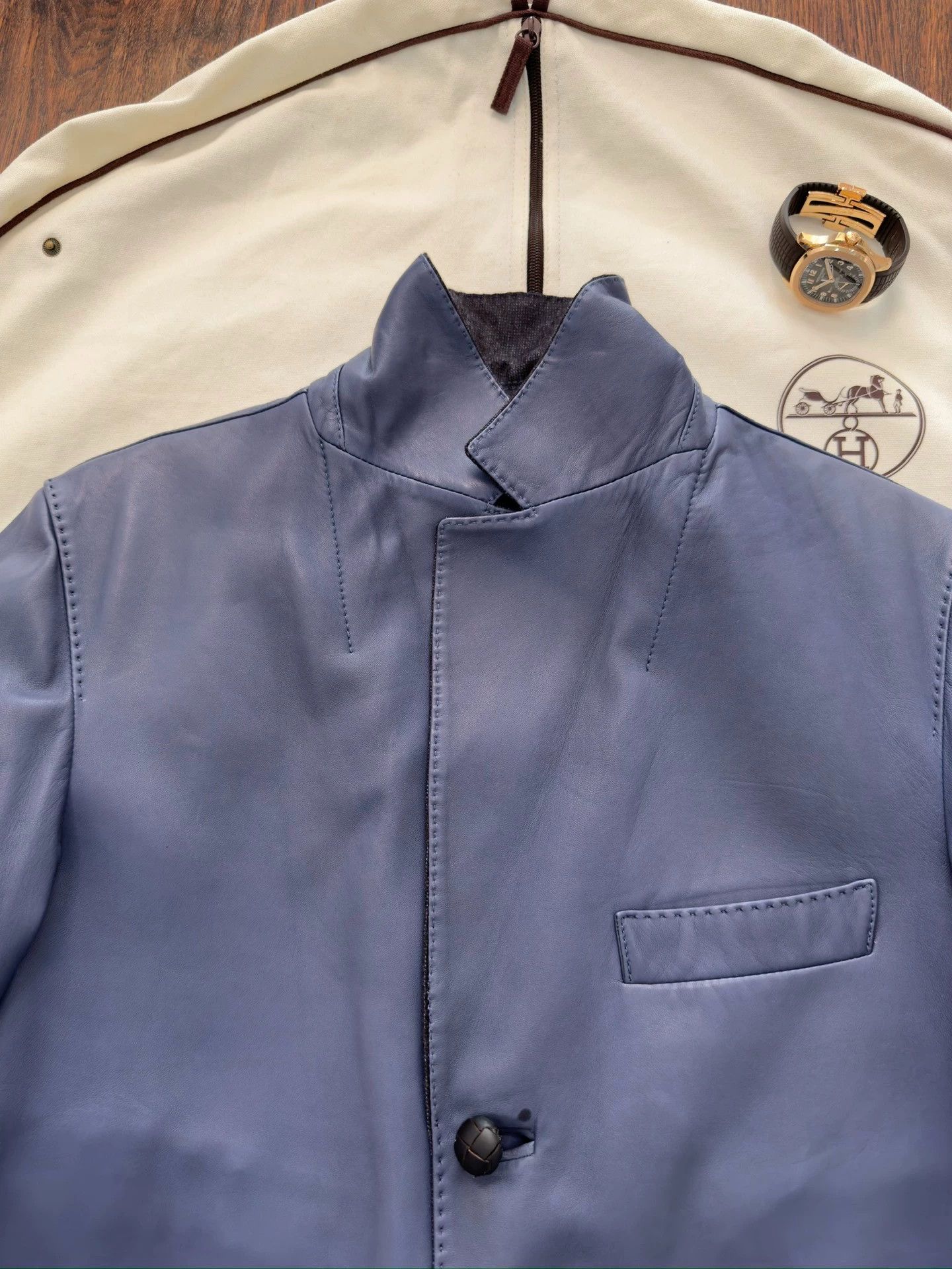 Kiton Kiton Lambskin Leather Jacket 46 Like New Hand-Stitched Size US S / EU 44-46 / 1 - 6 Thumbnail
