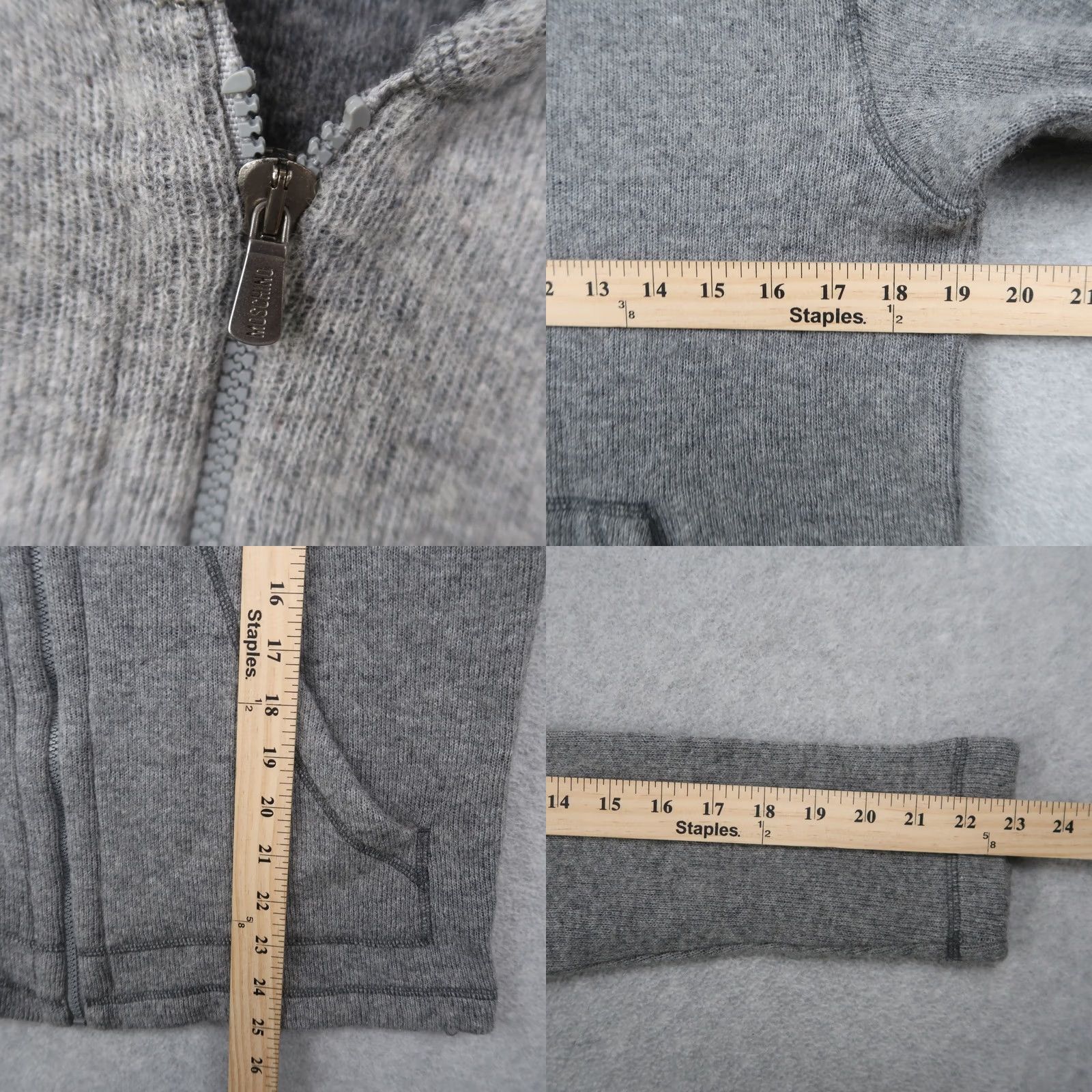 Moschino VINTAGE Moschino Hooded Zip Up Hoodie Gray Wool Blend Size S Womens Size S / US 4 / IT 40 - 8 Thumbnail