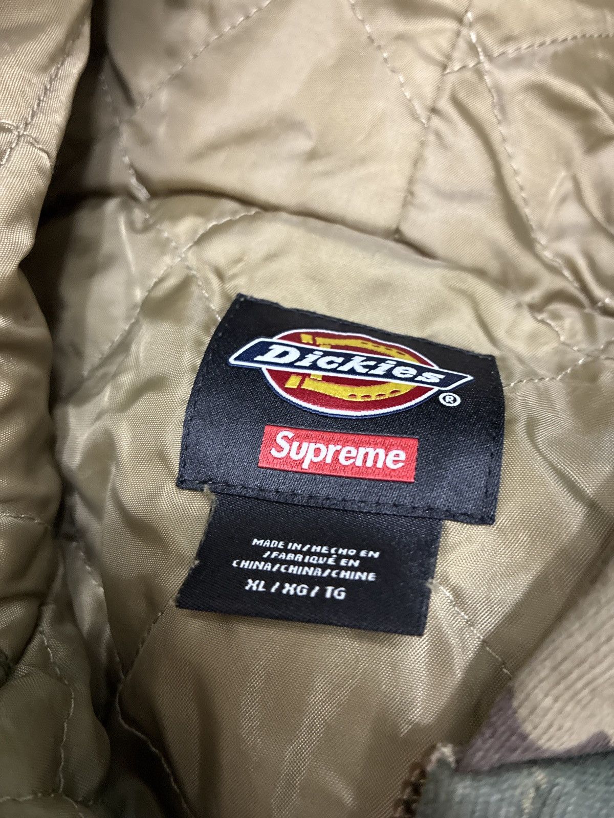 Dickies × Supreme Supreme Dickies Quilted Lined Zip Up Hooded Sweatshirt Camo Size US XL / EU 56 / 4 - 5 Thumbnail