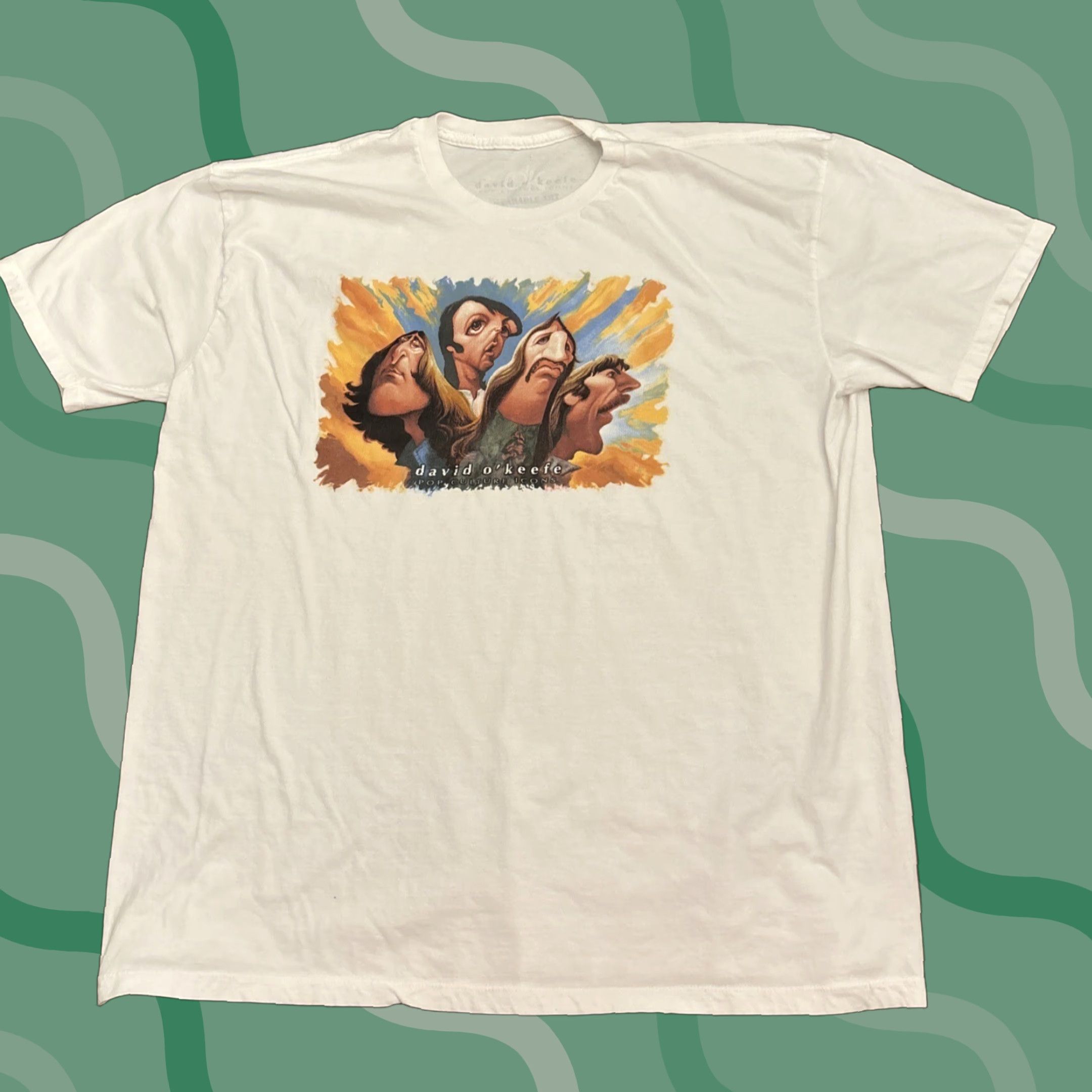 Vintage David O'Keefe "The Beatles" Art T-Shirt Adult XXL White Short Sleeve Mens Size US XXL / EU 58 / 5 - 1 Thumbnail