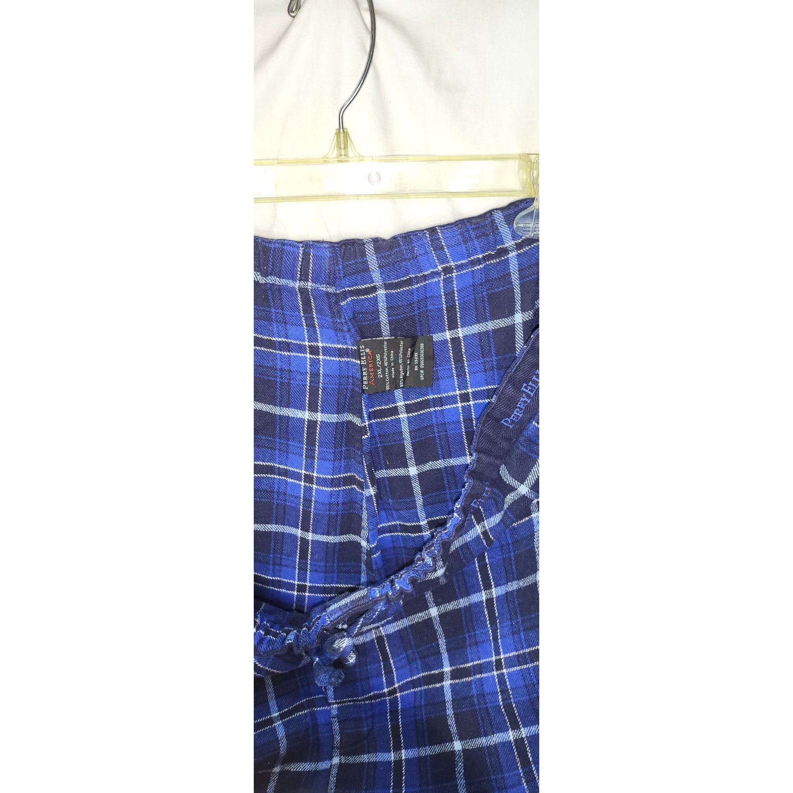 Perry Ellis Perry Ellis Cotton Blue Plaid Lounge Sleep Pants Size XXL Size US 42 / EU 58 - 3 Thumbnail