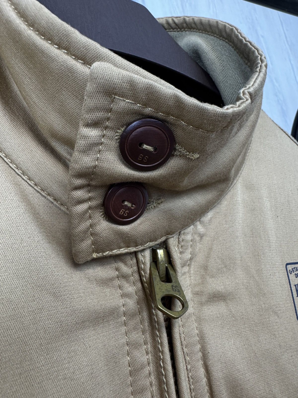 G-Star G-Star RAW Cotton Linen Bomber Jacket FLEET JKT beige Brown Size US XL / EU 56 / 4 - 4 Thumbnail