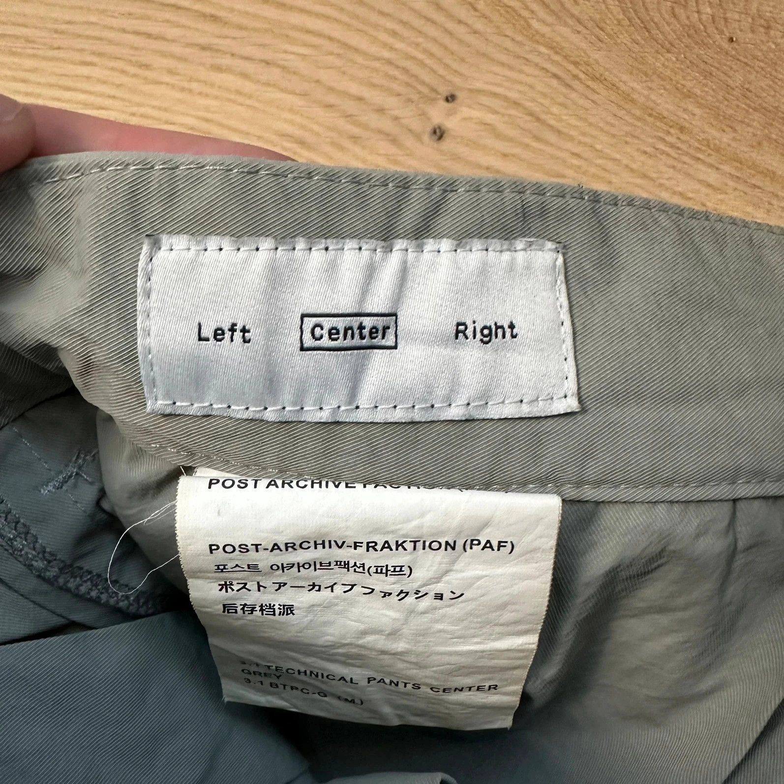 POST ARCHIVE FACTION (PAF) Pants PAF (Post Archive Faction) 3.1 Technical Center Grey Size US 30 / EU 46 - 8 Thumbnail