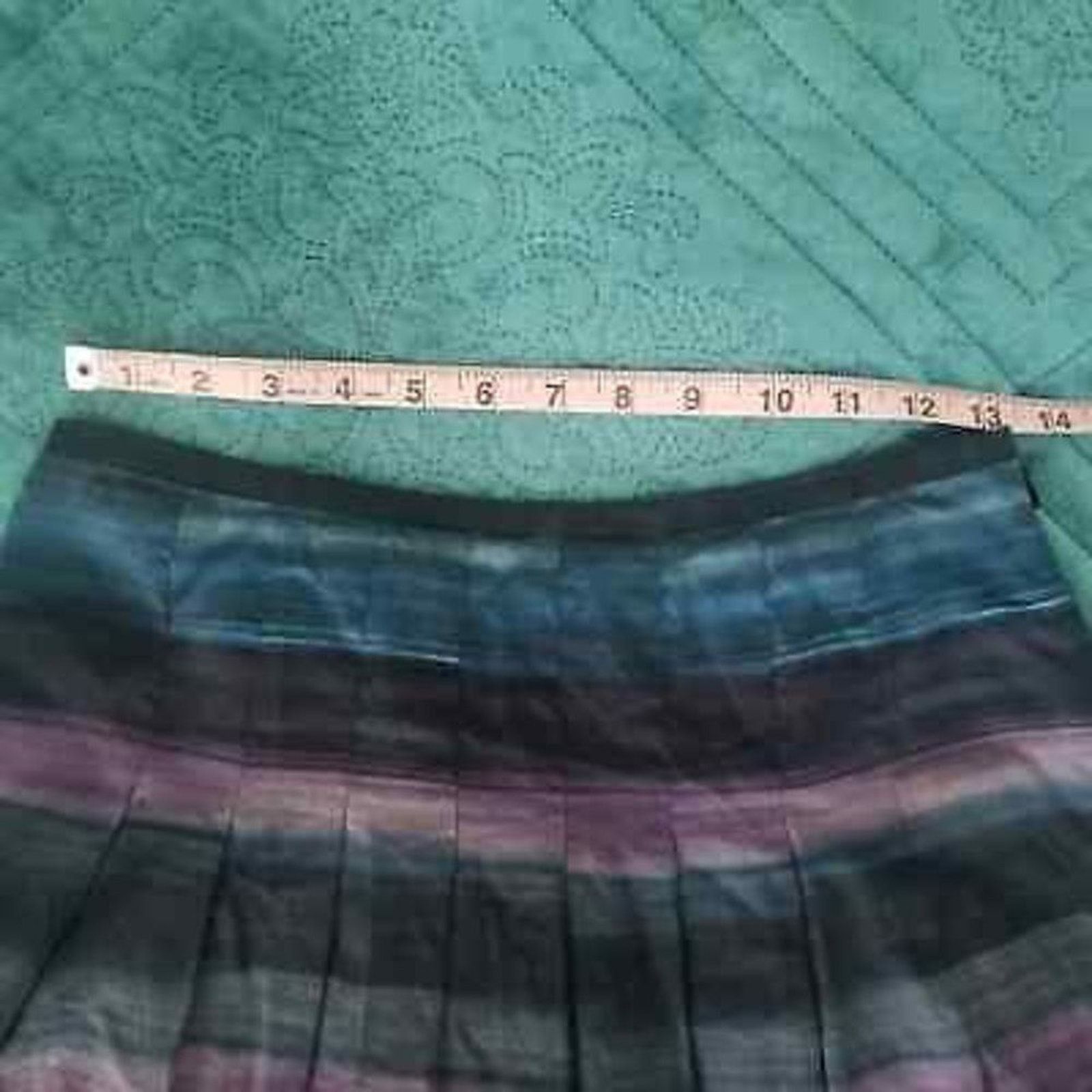 Loft LOFT Pleated Cotton Skirt 2P Multicolor Horizontal Stripes Size 26" / US 2 / IT 38 - 6 Thumbnail