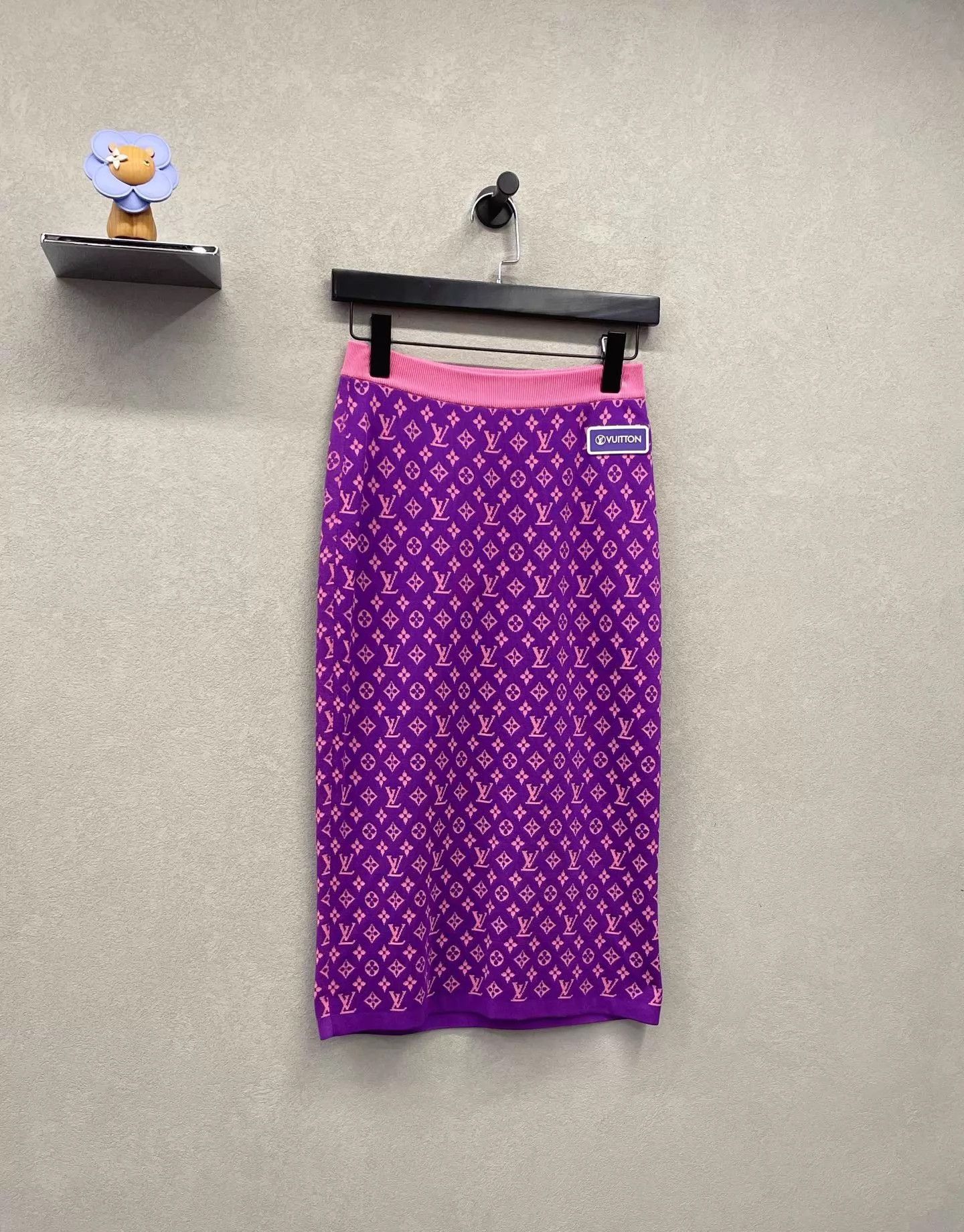 Louis Vuitton LV Women's Purple Jacquard Straight Skirt S Size 26" / US 2 / IT 38 - 3 Thumbnail