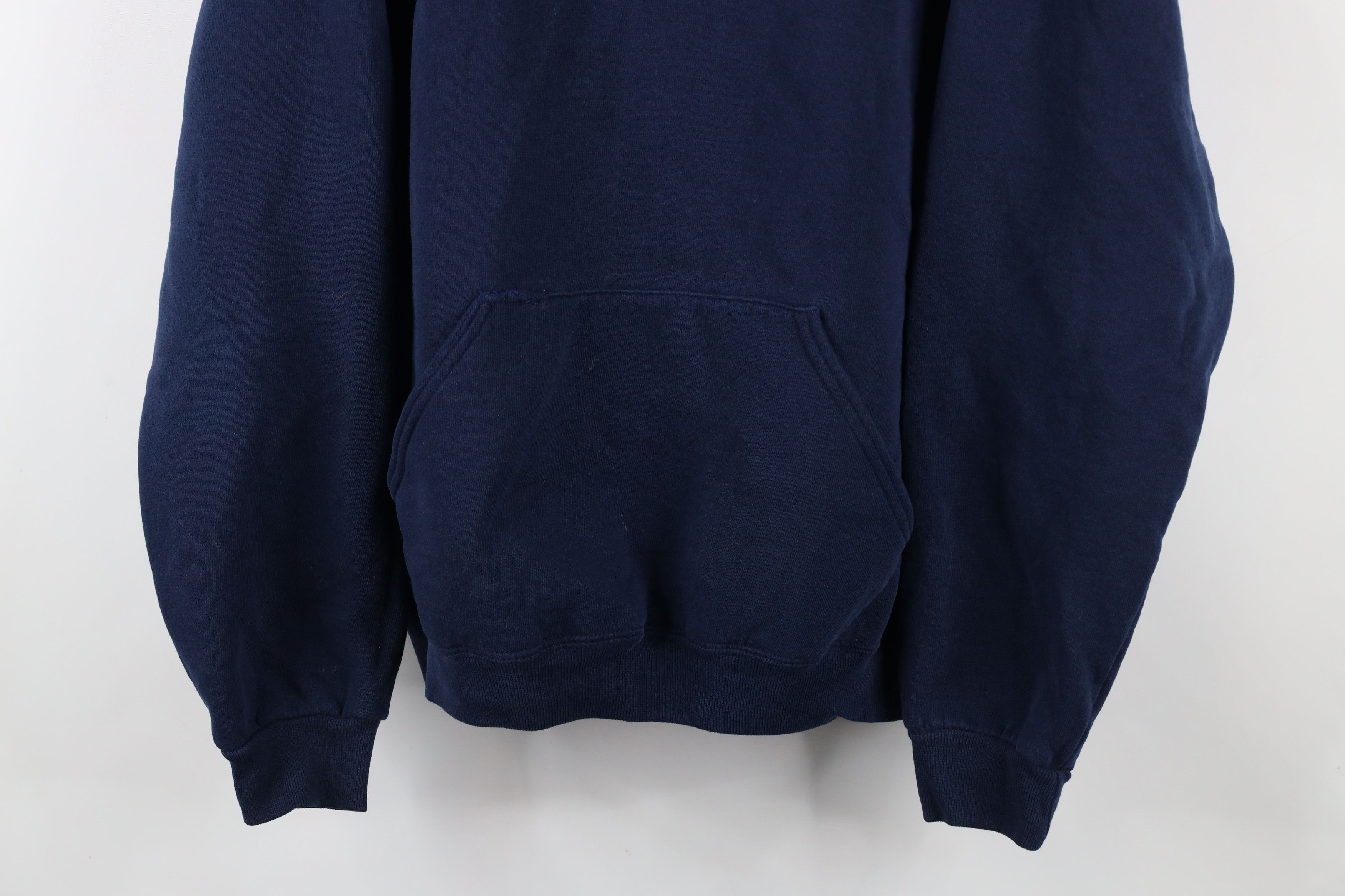 Russell Athletic × Vintage Vintage 90s Russell Athletic Blank Hoodie Sweatshirt Blue Size US XL / EU 56 / 4 - 3 Thumbnail