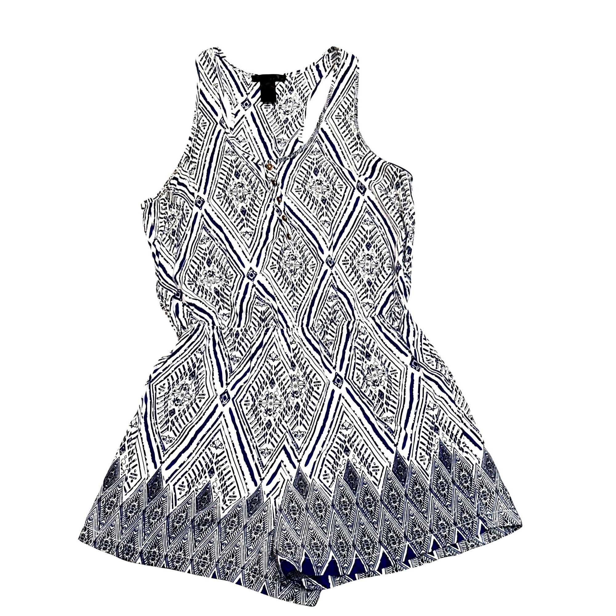 Other CCC Wide Leg Summer Romper Sleeveless Blue White Casual Geom Size S / US 4 / IT 40 - 1 Thumbnail