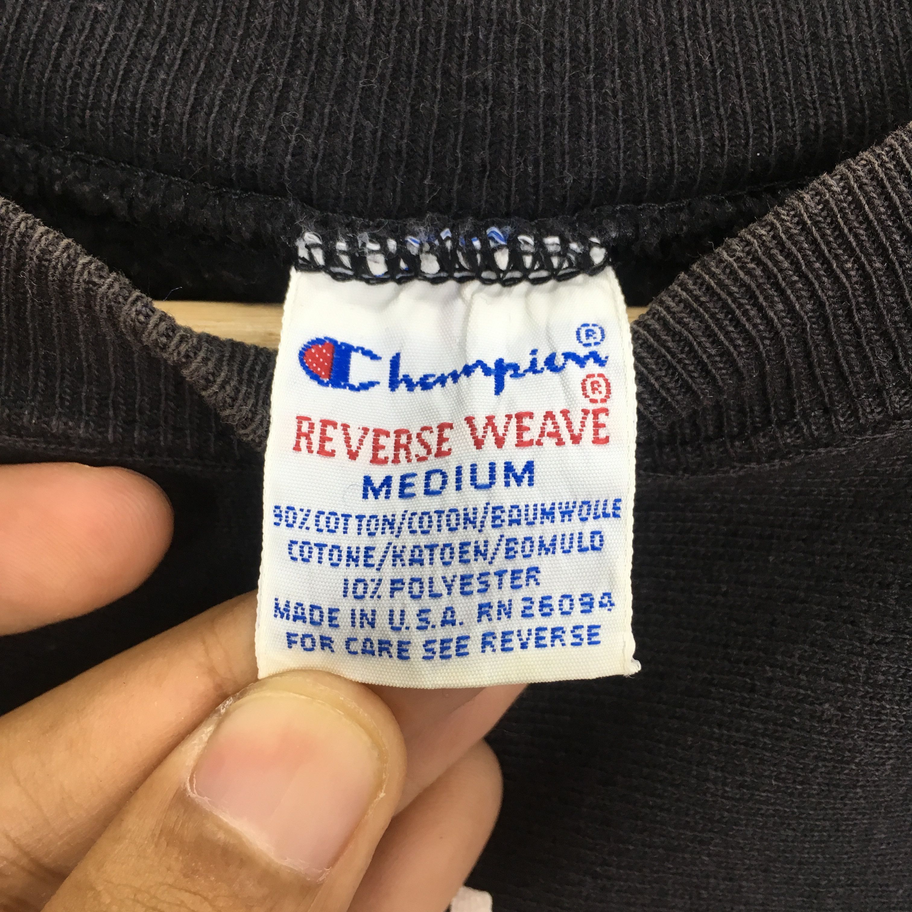 Champion Vintage 90's Champion Reverse Weave Black Sweatshirt - 501 Size US M / EU 48-50 / 2 - 12 Thumbnail