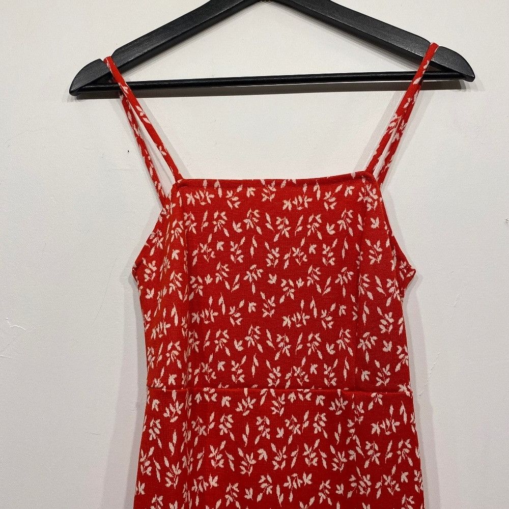 Zara Zara Spaghetti Strap Red Floral Square Neckline Midi Sweater Size S / US 4 / IT 40 - 2 Thumbnail