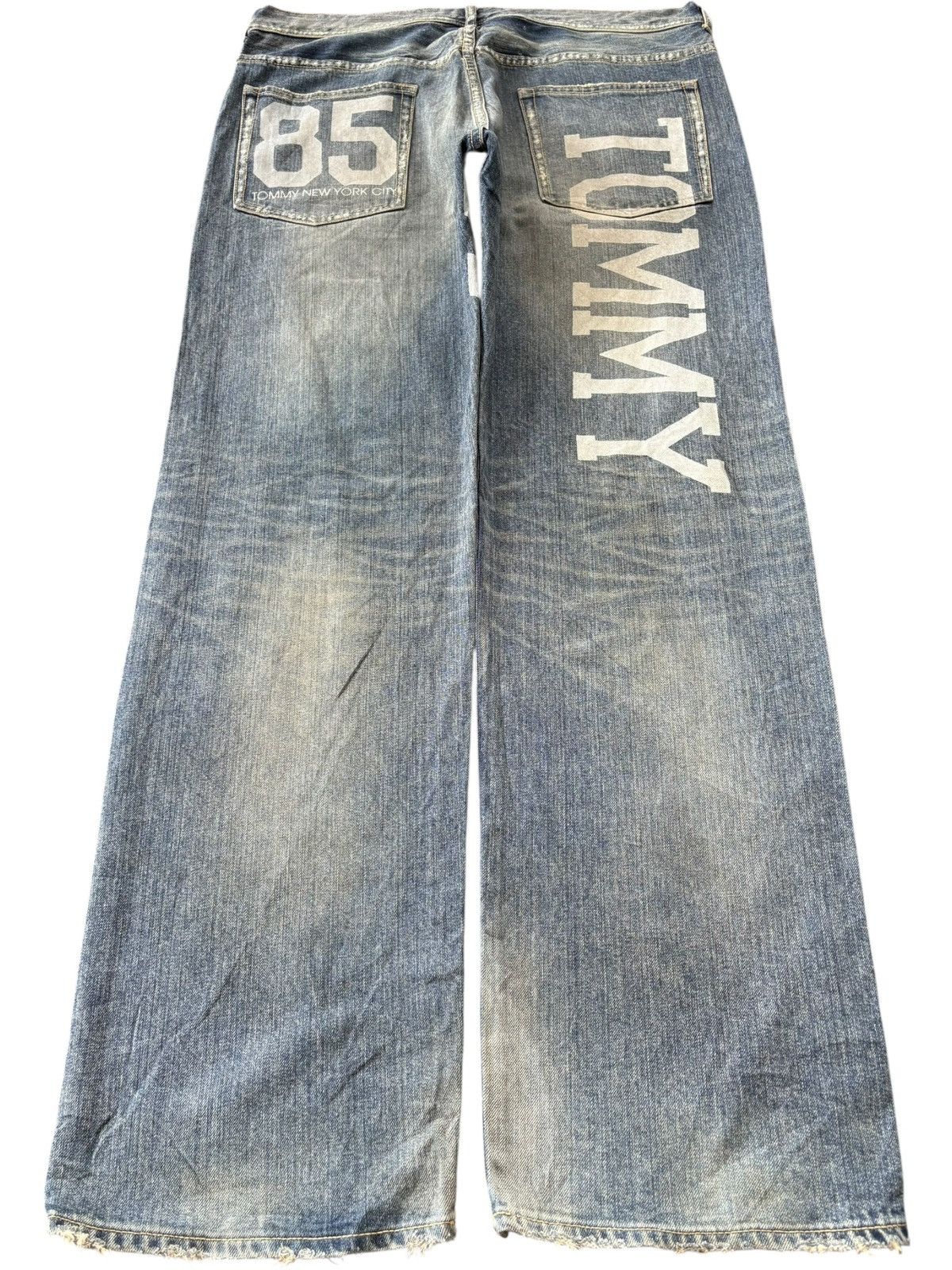 Tommy Jeans Vintage Tommy Big Logo Distress Baggy Jeans Size US 38 / EU 54 - 2 Thumbnail
