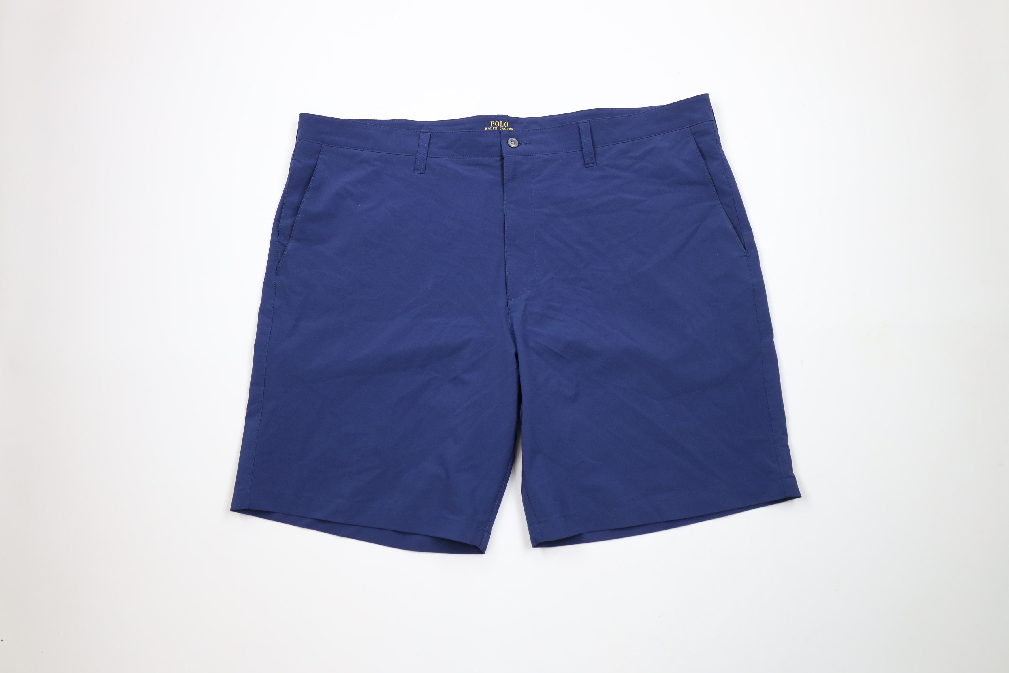 Ralph Lauren × Vintage Ralph Lauren Flat Front Tech Golfing Golf Chino Shorts Blue Size US 42 / EU 58 - 1 Thumbnail