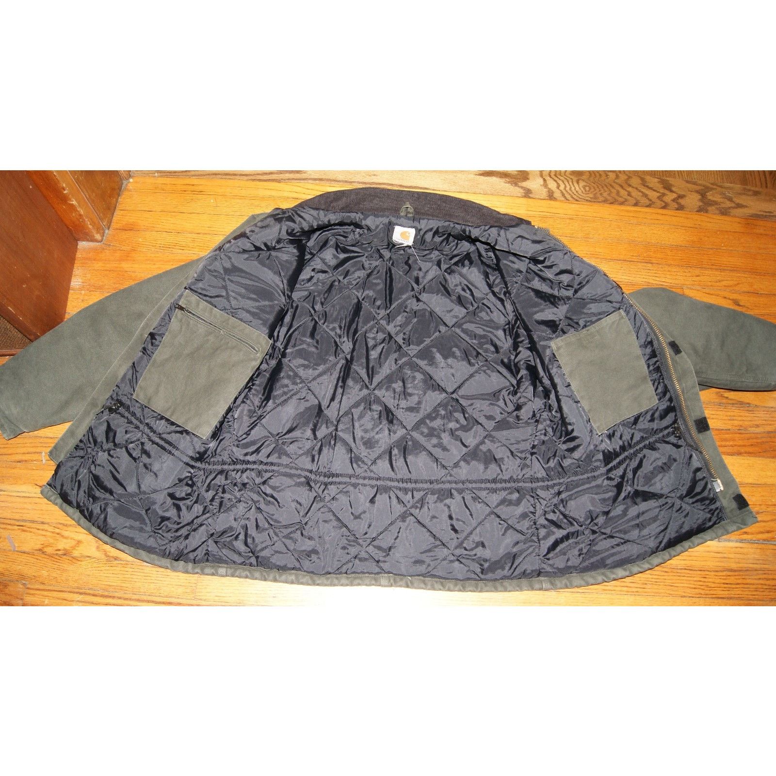 Carhartt VTG Carhartt Moss Green Quilted Jacket Mens XL Canvas Coat Size US XL / EU 56 / 4 - 14 Thumbnail