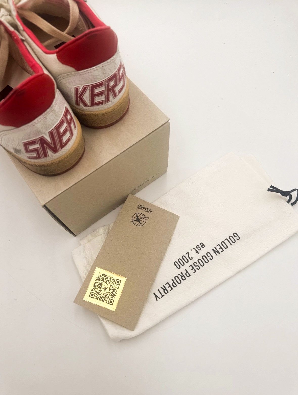 Golden Goose Golden Goose Ballstar White/Red Size US 9 / IT 39 - 8 Thumbnail